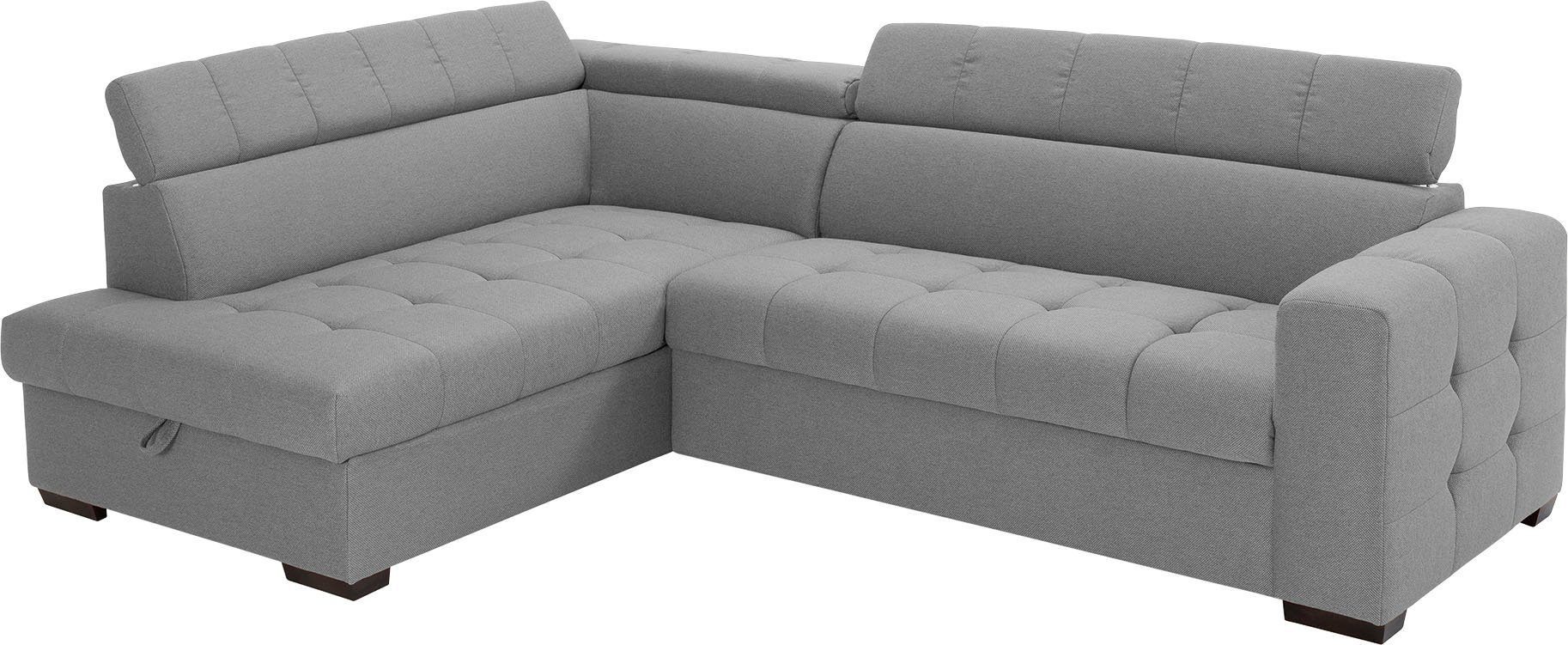 exxpo - sofa fashion Ecksofa Otusso, Steppung im Sitzbereich, Wahlweise mit Bettfunktion und Bettkasten