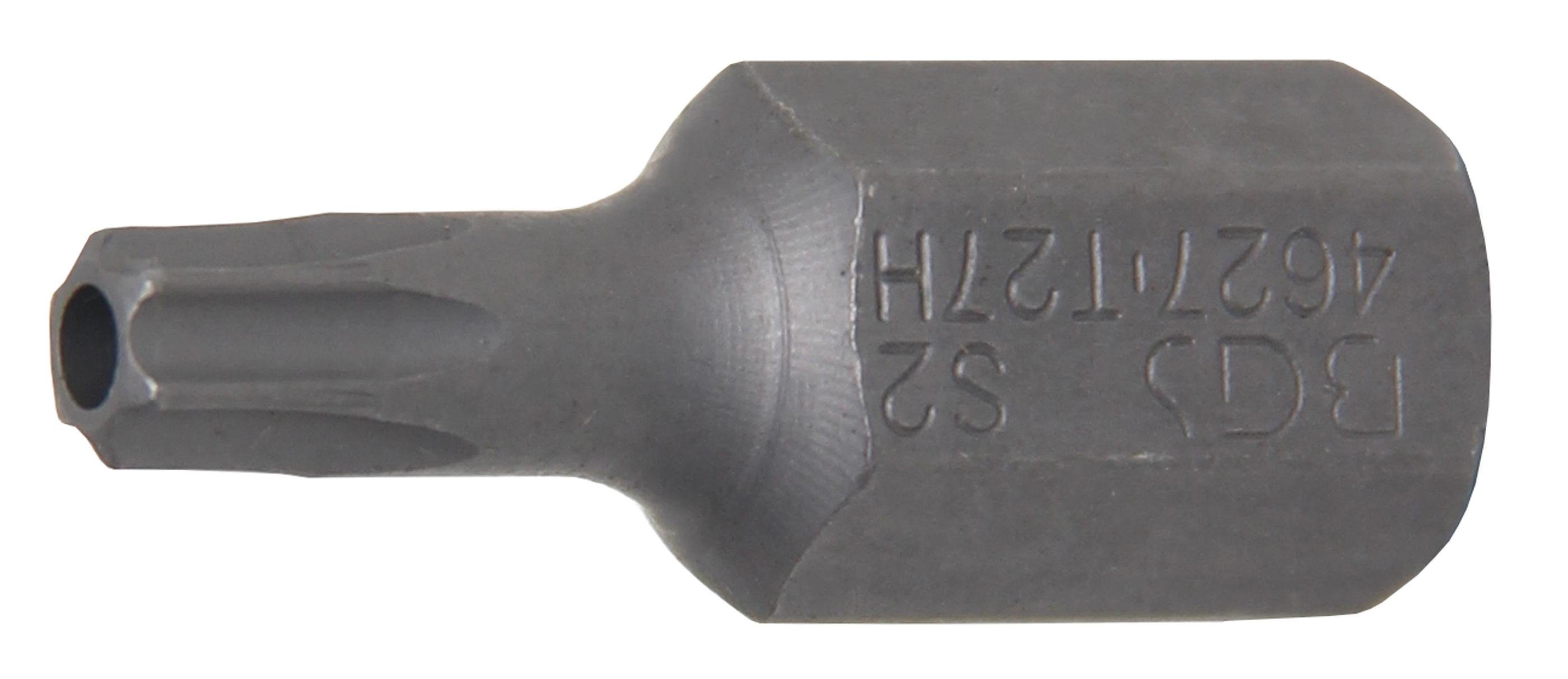 BGS technic Bit-Schraubendreher Bit, Länge 30 mm, Antrieb Außensechskant 10 mm (3/8), T-Profil (für Torx) mit Bohrung T27