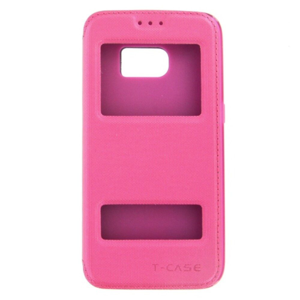Handytasche Lux Magnet Flip Handyhülle für Samsung Galaxy S7 Pink Schutz Case (Flip Cover)
