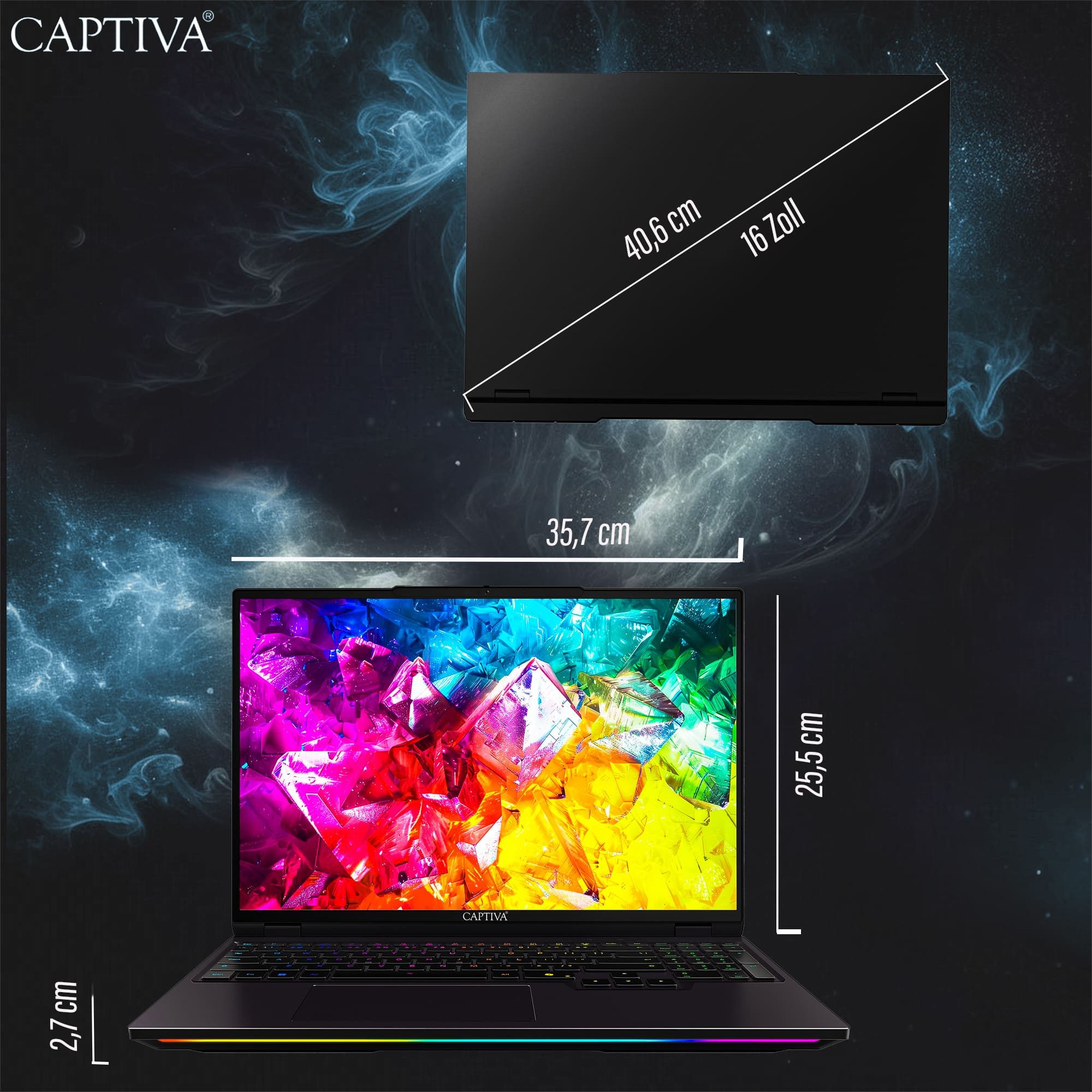 CAPTIVA Ultimate Gaming R92-219 Gaming-Notebook (AMD Ryzen 9 9955HX, 8 GB, 2000 GB SSD)