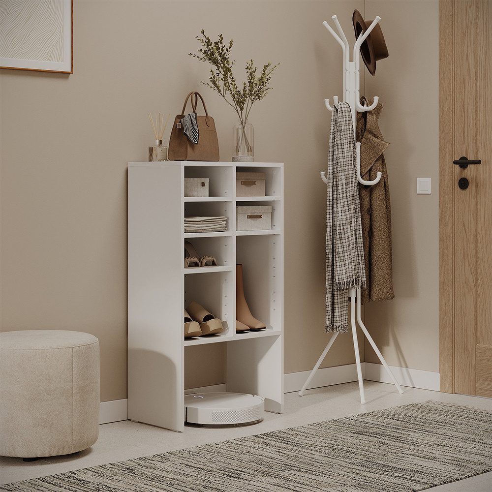 Vicco Schuhregal Hermia, Weiß, 53 x 99 cm mit 7 offenen Fächern, 1-tlg.