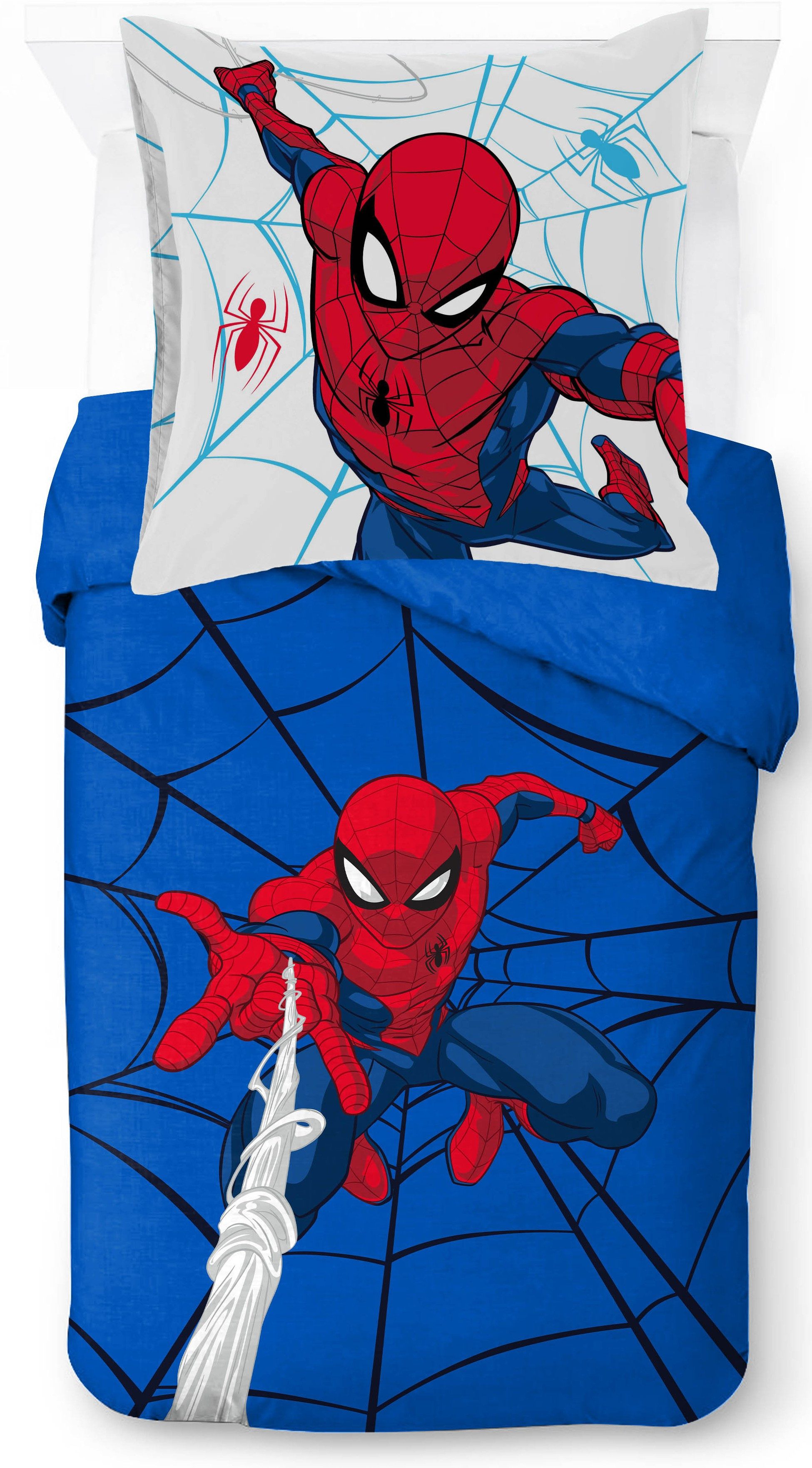 Spiderman Kinderbettwäsche SpiderMan Webtastic, Linon, 2 teilig, 100% Baumwolle