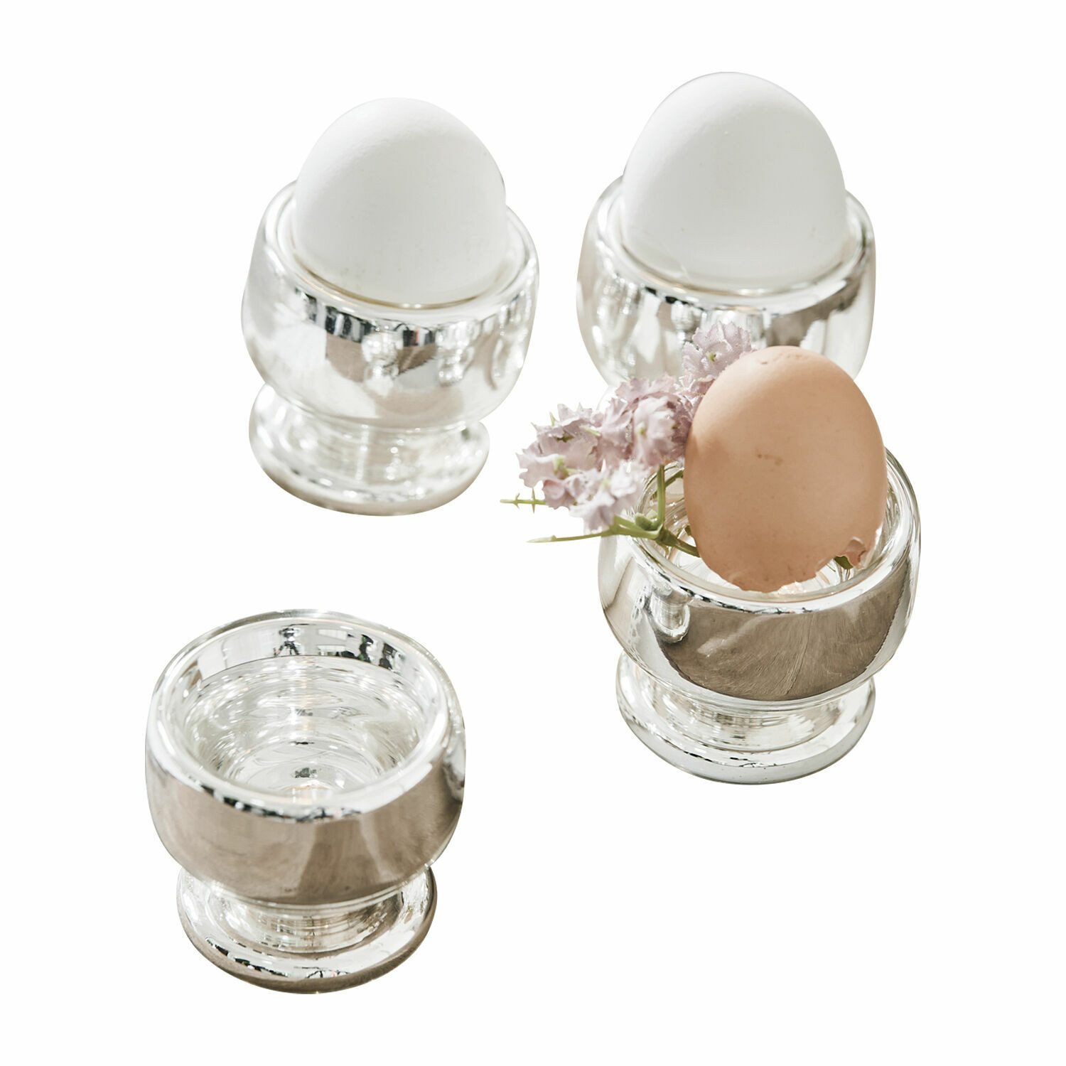 Mirabeau Geschirr-Set Eierbecher 4er Set Lilligret silber, Glas