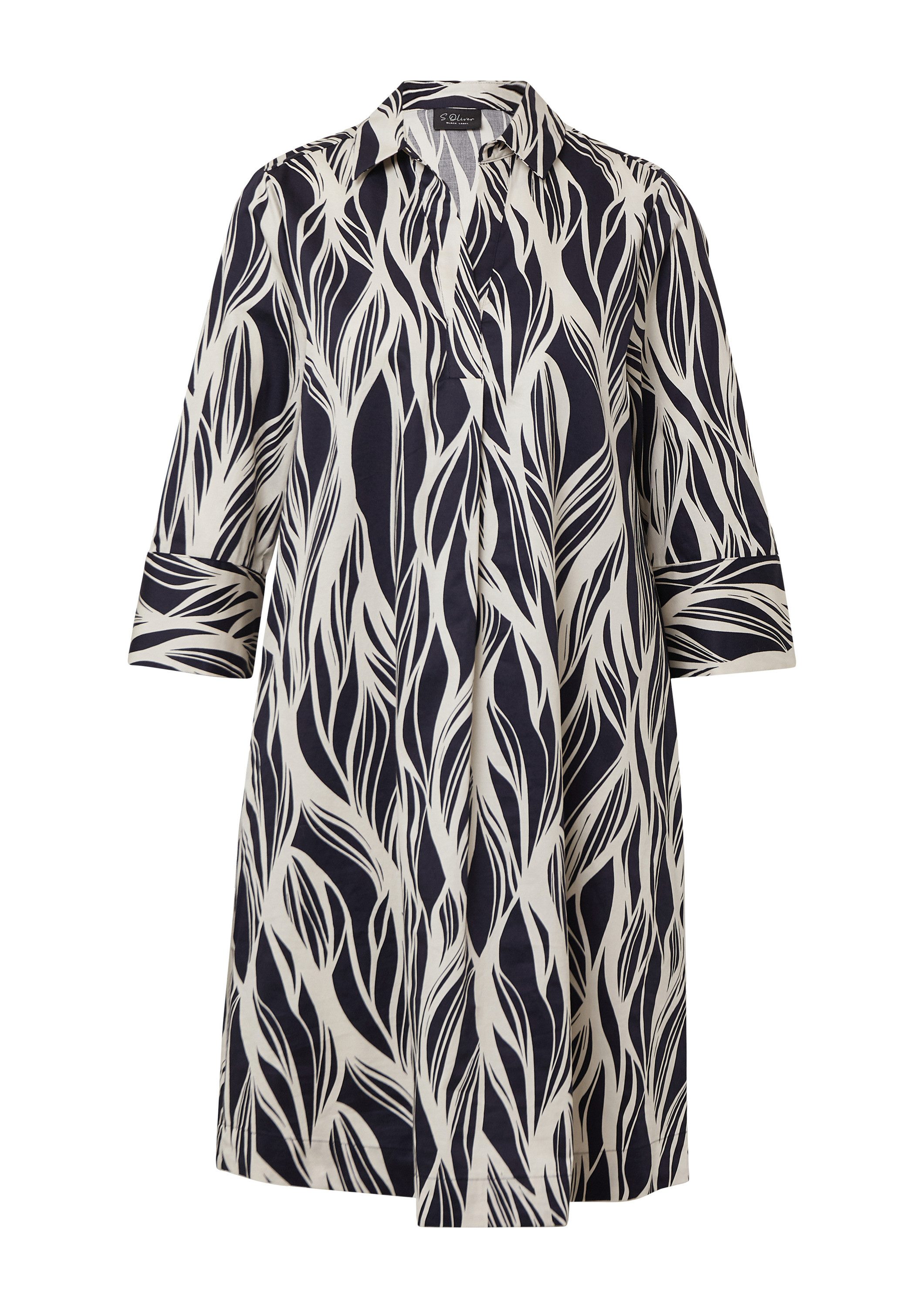 s.Oliver Minikleid Kleid Kurzes Popeline-Kleid mit Print und Knopfleiste günstig online kaufen