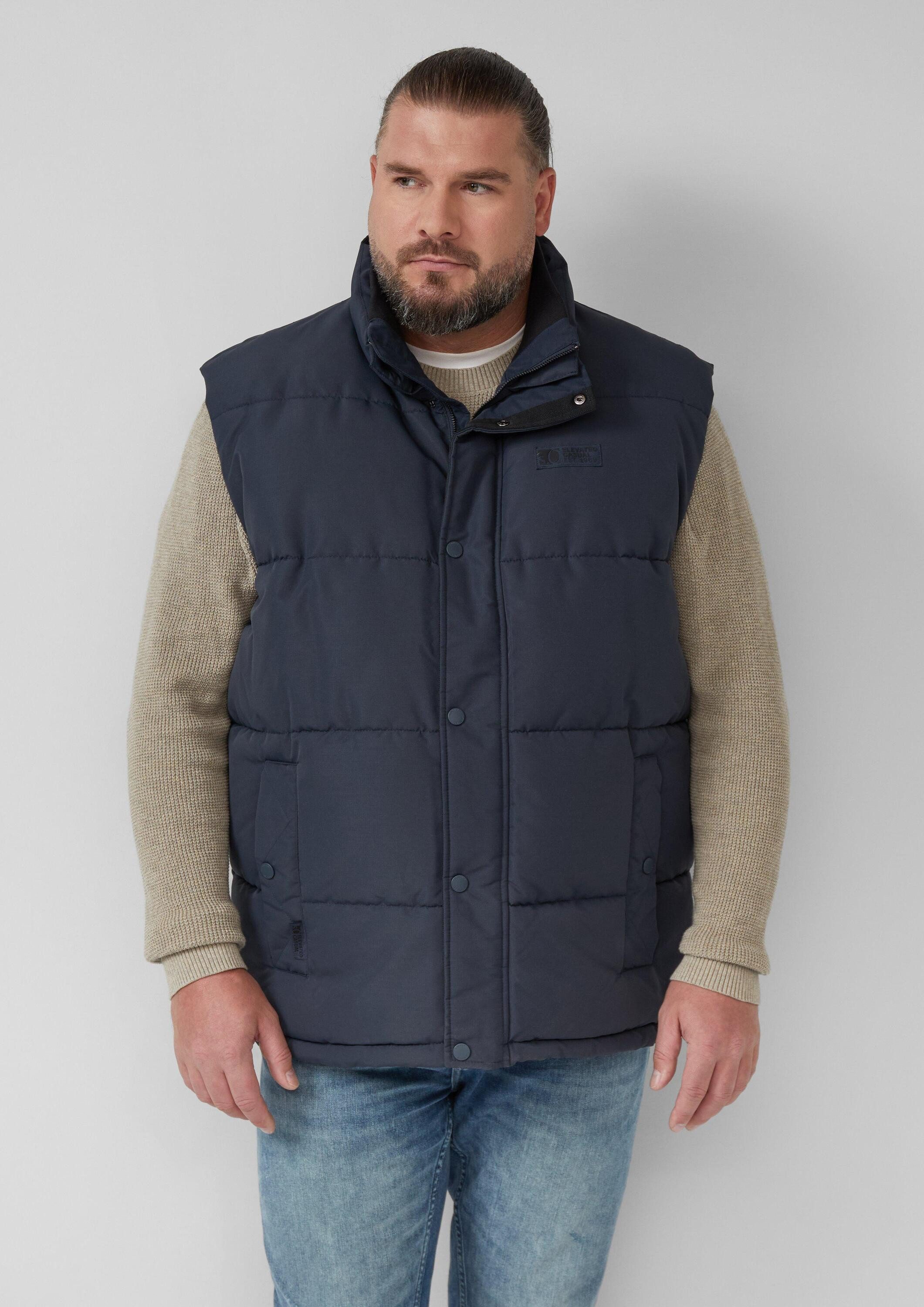 s.Oliver Outdoorjacke Outdoor-Weste Sportive Steppweste mit Logo-Details