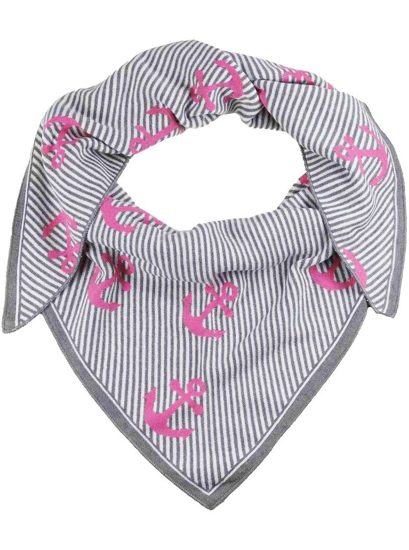 Zwillingsherz Dreieckstuch "Gestreifter Anker", maritimes Tuch mit pinken A günstig online kaufen