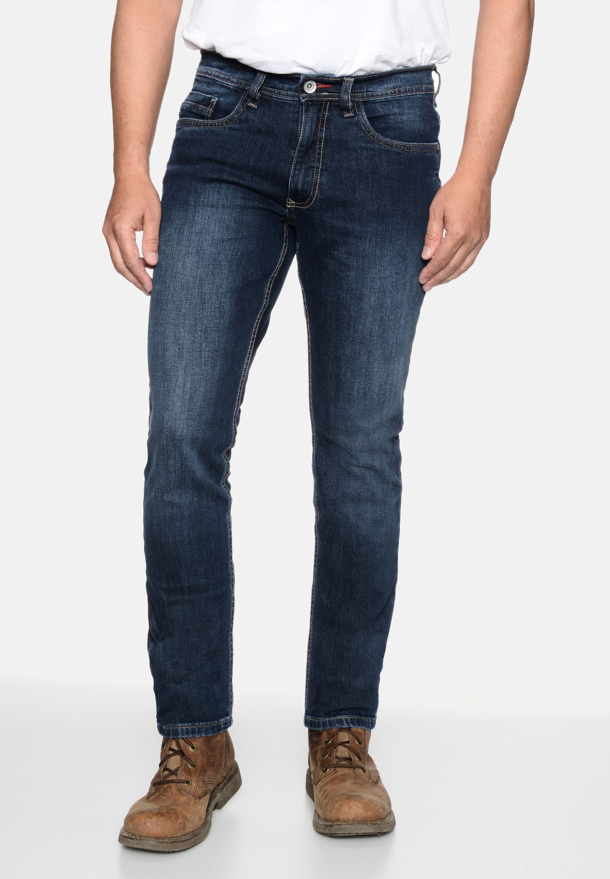 HERO by John Medoox 5-Pocket-Jeans PORTLAND Denim Slim Straight Stretch Straight Fit Casual Clean Wash Denim Jeans für Herren