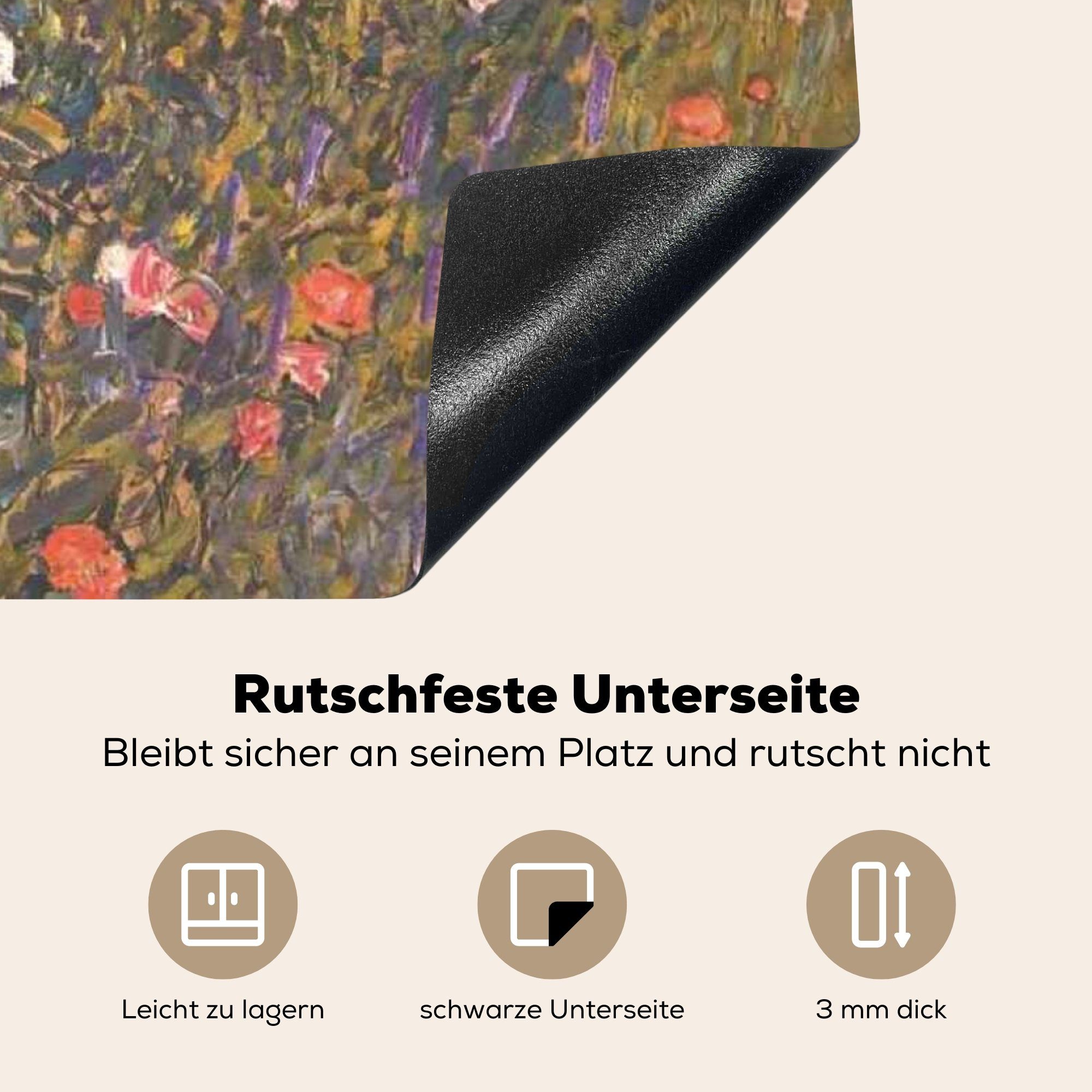 - MuchoWow küche Ceranfeldabdeckung, cm, Herdblende-/Abdeckplatte Vinyl, für Gustav Klimt, Italienische Gartenbaulandschaft (1 Arbeitsplatte tlg), 78x78