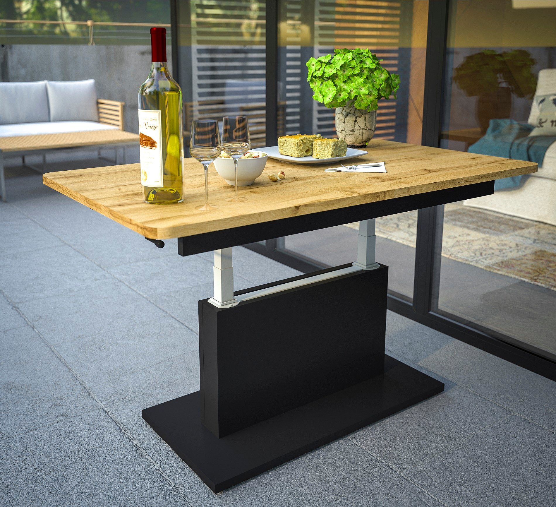 designimpex Couchtisch DC-1 Tisch Eiche Wotan günstig online kaufen