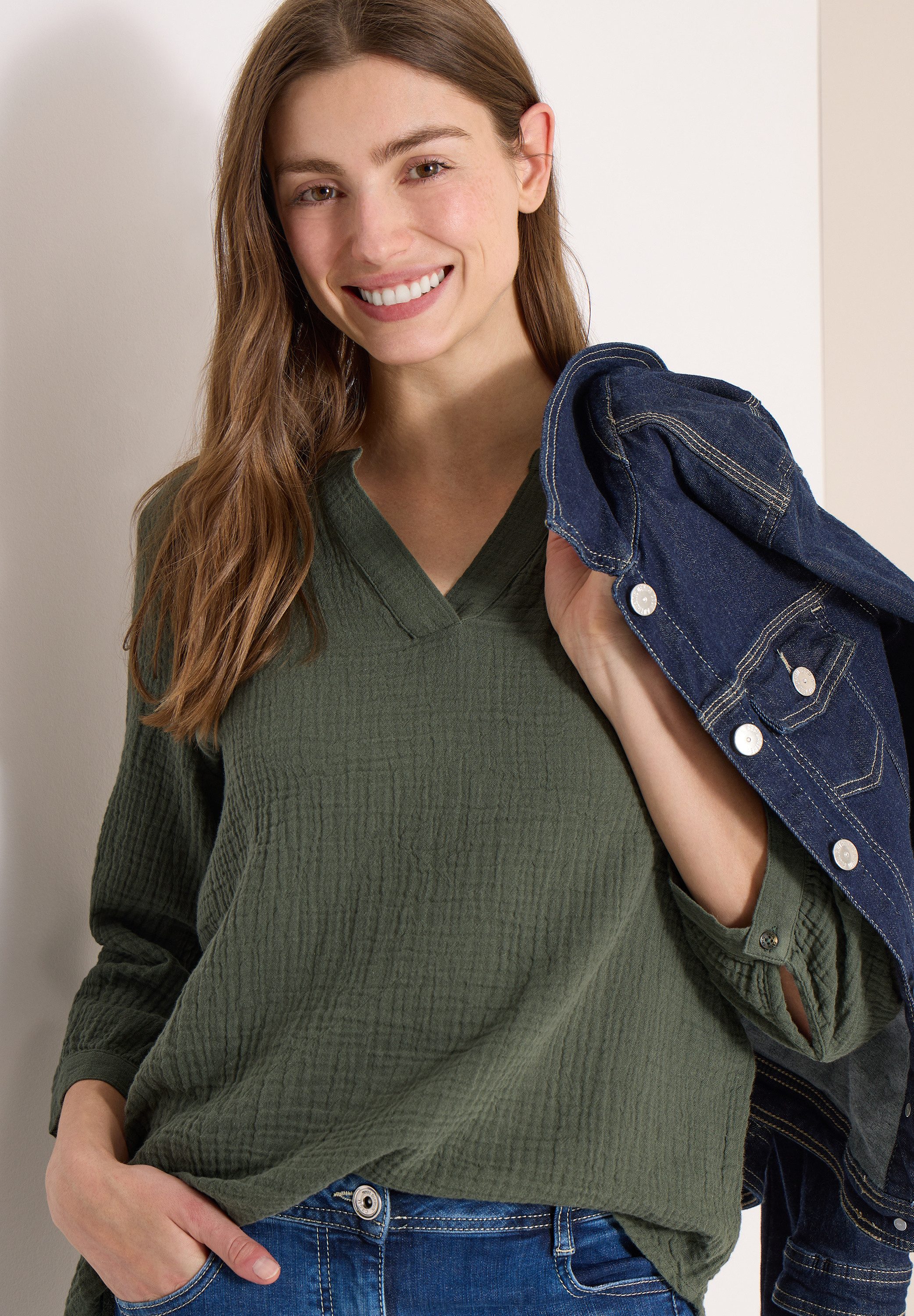 CECIL Klassische Bluse mit 3/4 Ärmeln günstig online kaufen