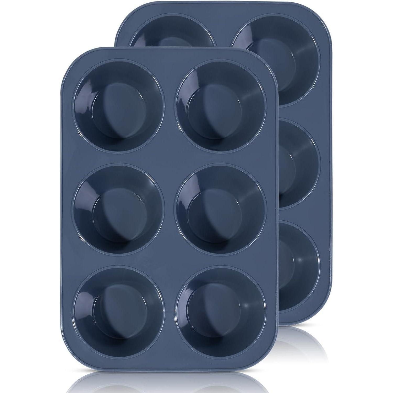 LuxusKollektion Muffinform Große Silikon Muffinform Antihaft Backblech für Cupcakes Kuchen 6er
