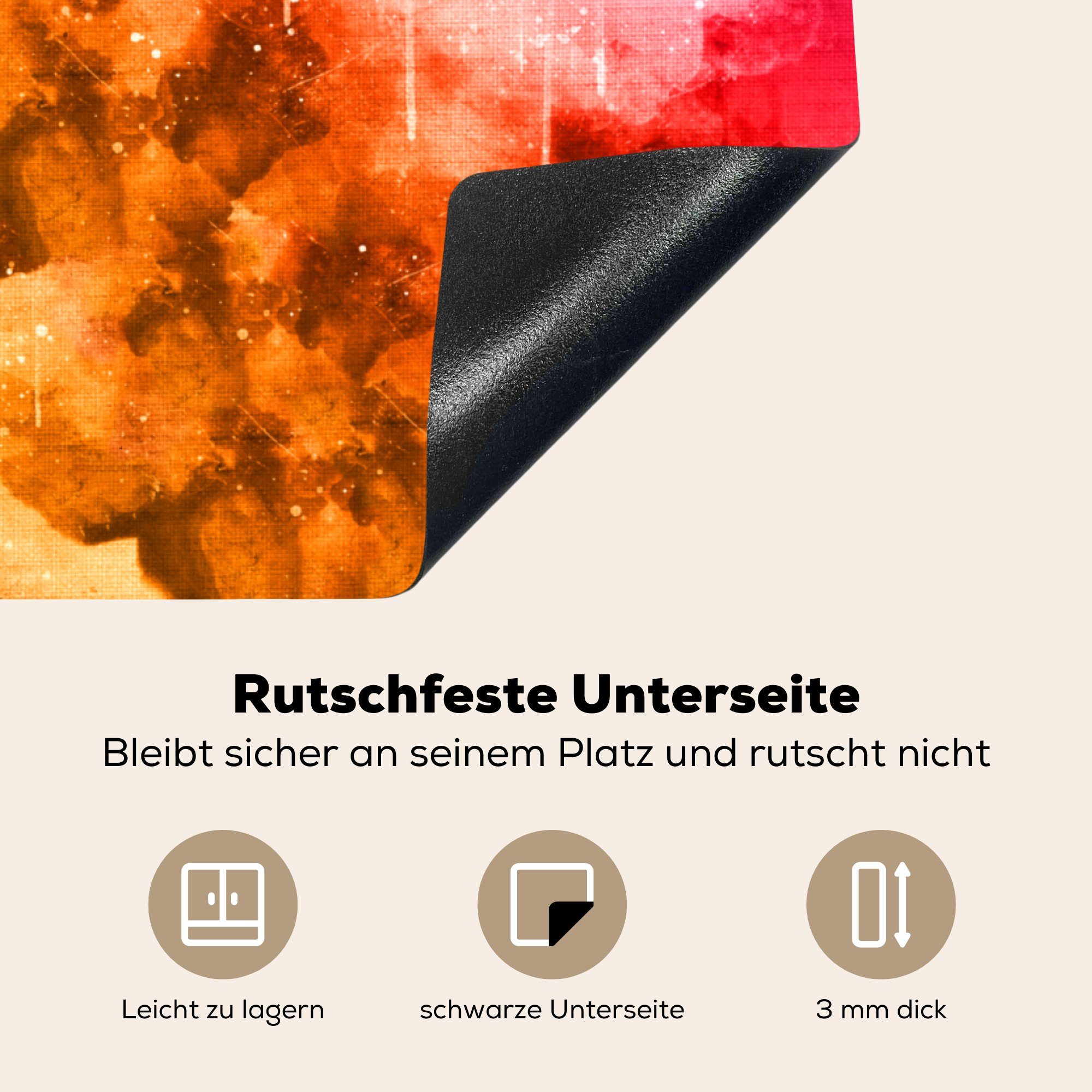 Ceranfeldabdeckung, - Vinyl, - küche MuchoWow Abstrakt, 78x78 tlg), Farben (1 Herdblende-/Abdeckplatte für cm, Arbeitsplatte Weltkarte