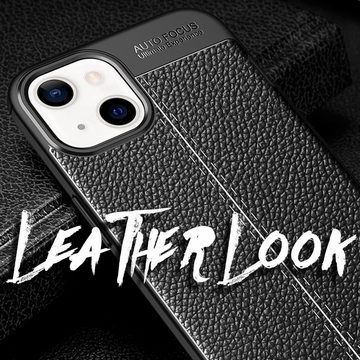 Nalia Smartphone-Hülle Apple iPhone 13 Mini, Leder-Look Silikon Hülle / Anti-Fingerabdruck / Kratzfest / Rutschfest