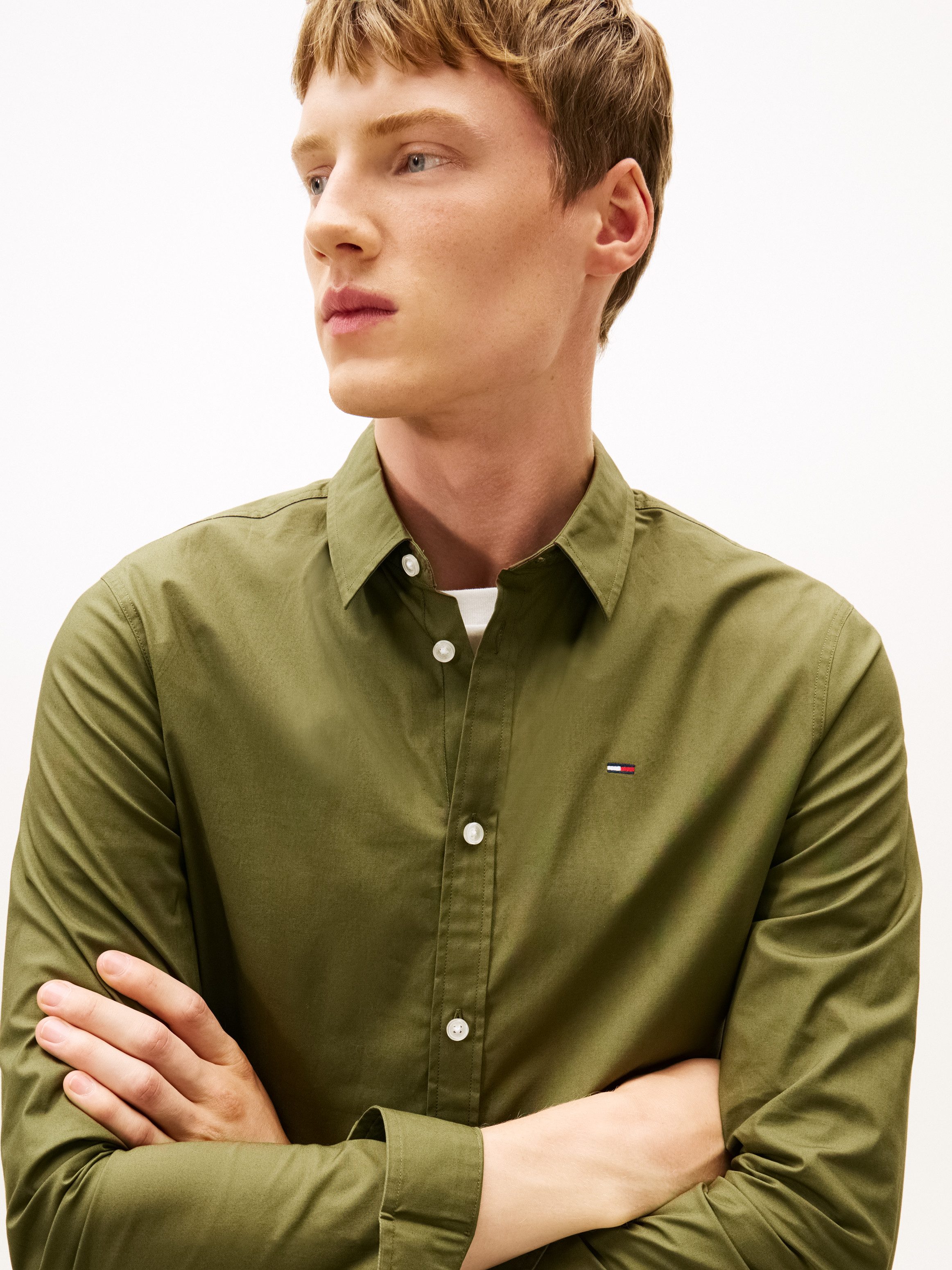 Tommy Jeans Langarmhemd Sabim Stretch Shirt Stretch Hemd, Premium, Slim Fit, mit Elasthan