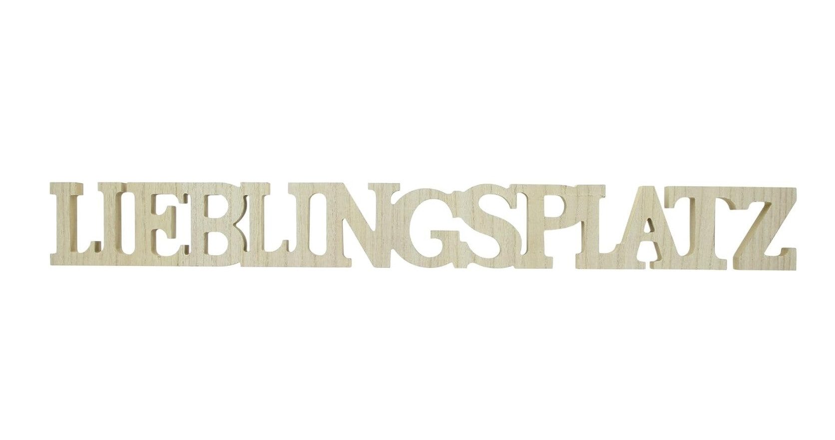 Dekoleidenschaft Deko-Schriftzug "Lieblingsplatz" aus MDF in Holz Optik, 75 cm lang, Deko Buchstaben, für Wohnzimmer, Küche oder Wintergarten, Dekoration für Zuhause