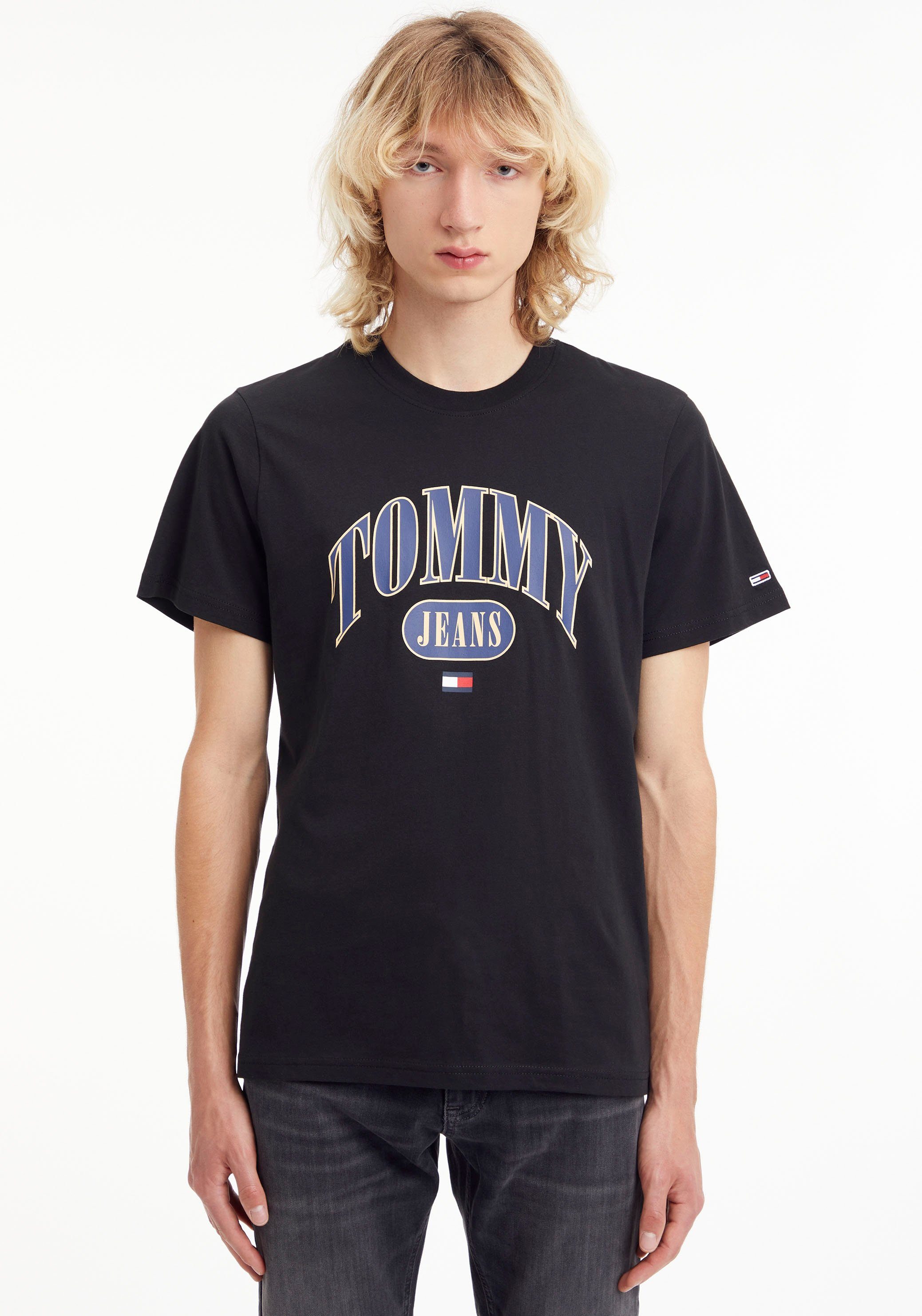 TEE mit Logodruck REG T-Shirt Jeans Shirt Black Tommy ENTRY