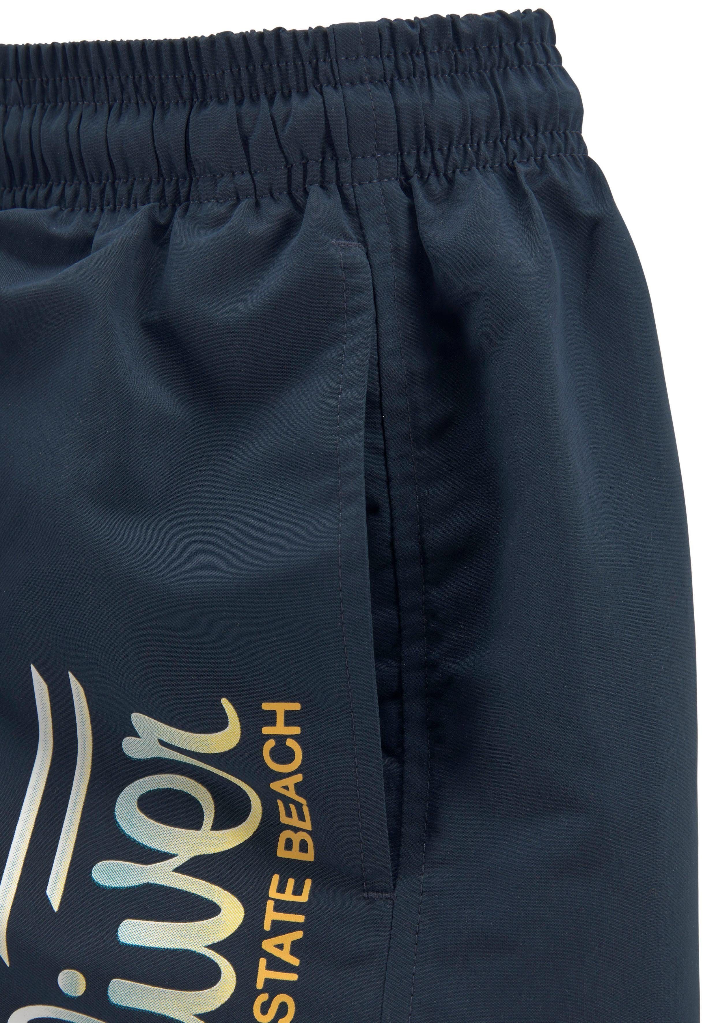 s.Oliver Badeshorts mit Logodruck und kontrastfarbenen Details – Bild 3 von 5