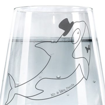 Mr. & Mrs. Panda Glas Orca Zylinder - Transparent - Geschenk, Trinkglas, Geburtstag, Urlaub, Premium Glas, Hochwertige Lasergravur
