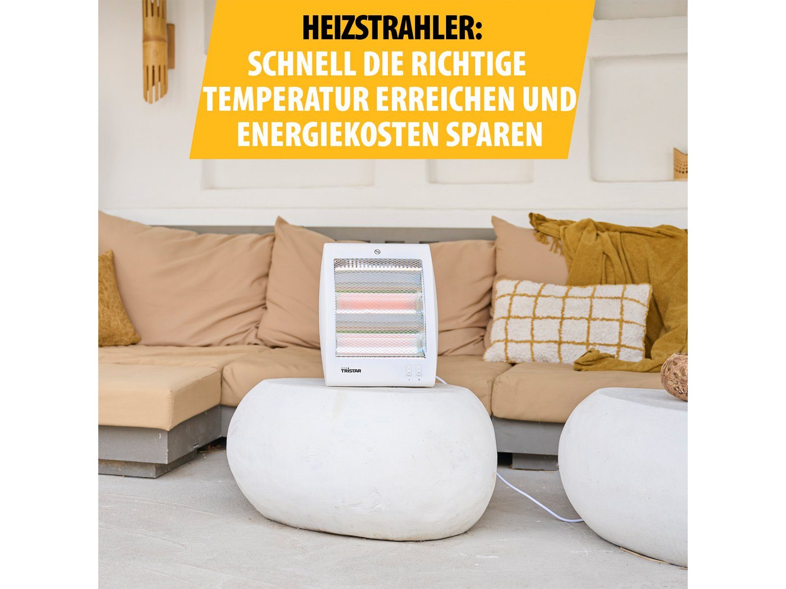 Setpoint Heizstrahler, 800 SET W, Wärmestrahler Heizlüfter leise Schnell-Heizer 2er Kleiner Elektro