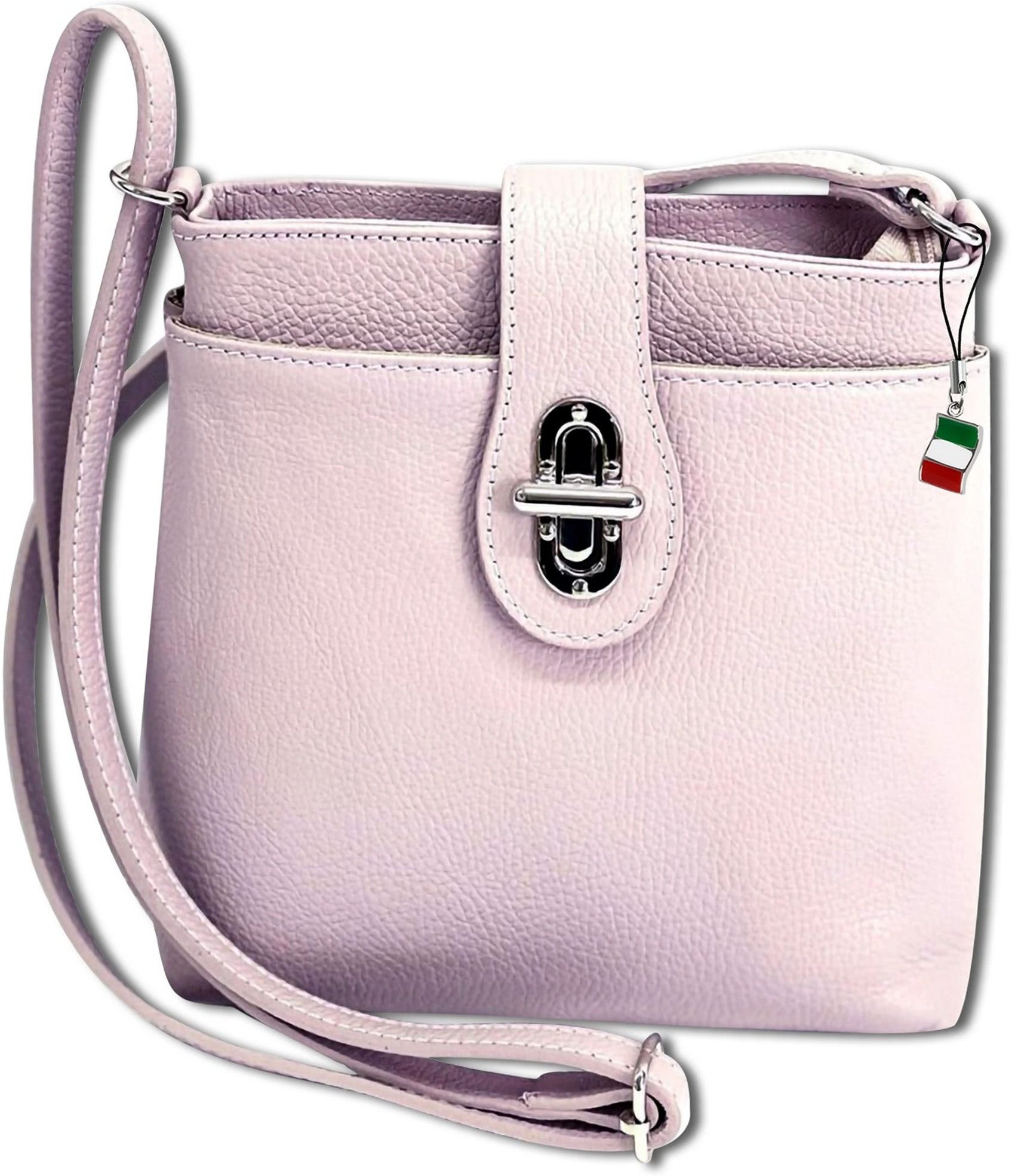 FLORENCE Umhängetasche Florence Umhängetasche Damen Tasche (Umhängetasche, Umhängetasche), Damen Tasche Echtes Leder lila, Made-In Italy