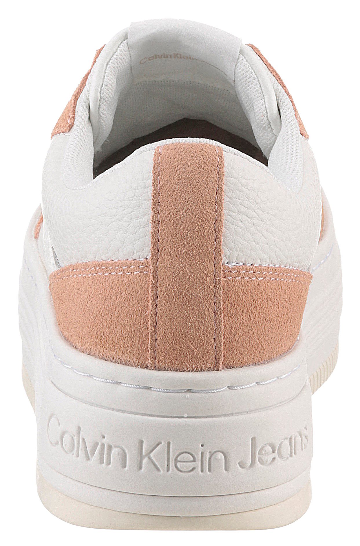 Calvin Klein Jeans BOLD FLATF LOW LACE TUMB LTH Plateausneaker, Schnürschuh, Halbschuh, Freizeitschuh mit seitlichem CK-Logo