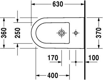 Duravit WC-Komplettset Duravit Stand-Bidet DARLING NEW m ÜL HLB