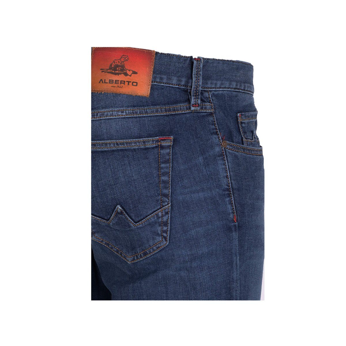 Straight-Jeans (1-tlg) Alberto marineblau regular