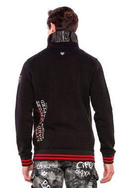 Cipo & Baxx Sweatshirt mit hohem Stehkragen