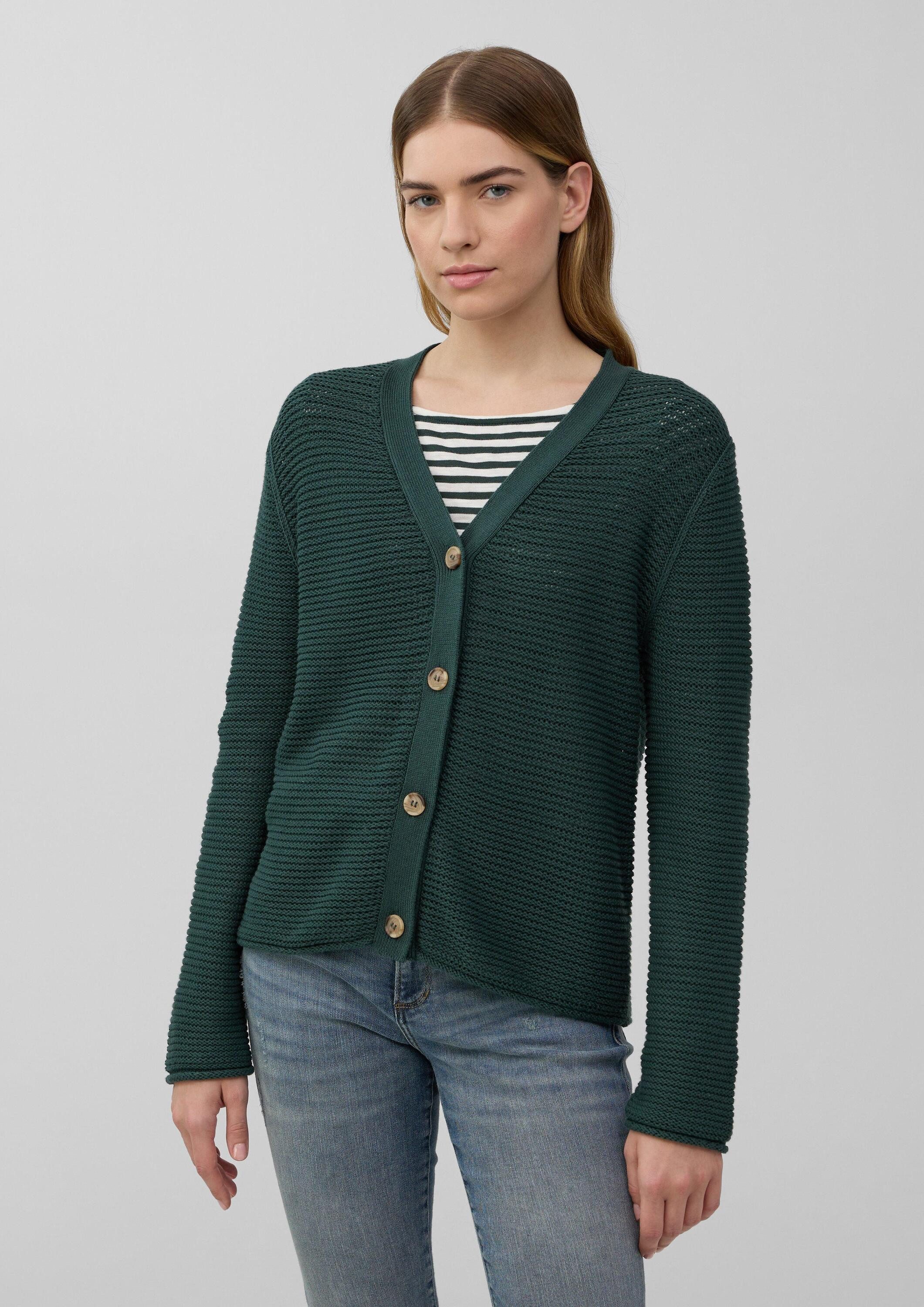 s.Oliver Cardigan Strickjacke Strickjacke in Ripp-Optik mit Knopfleiste günstig online kaufen