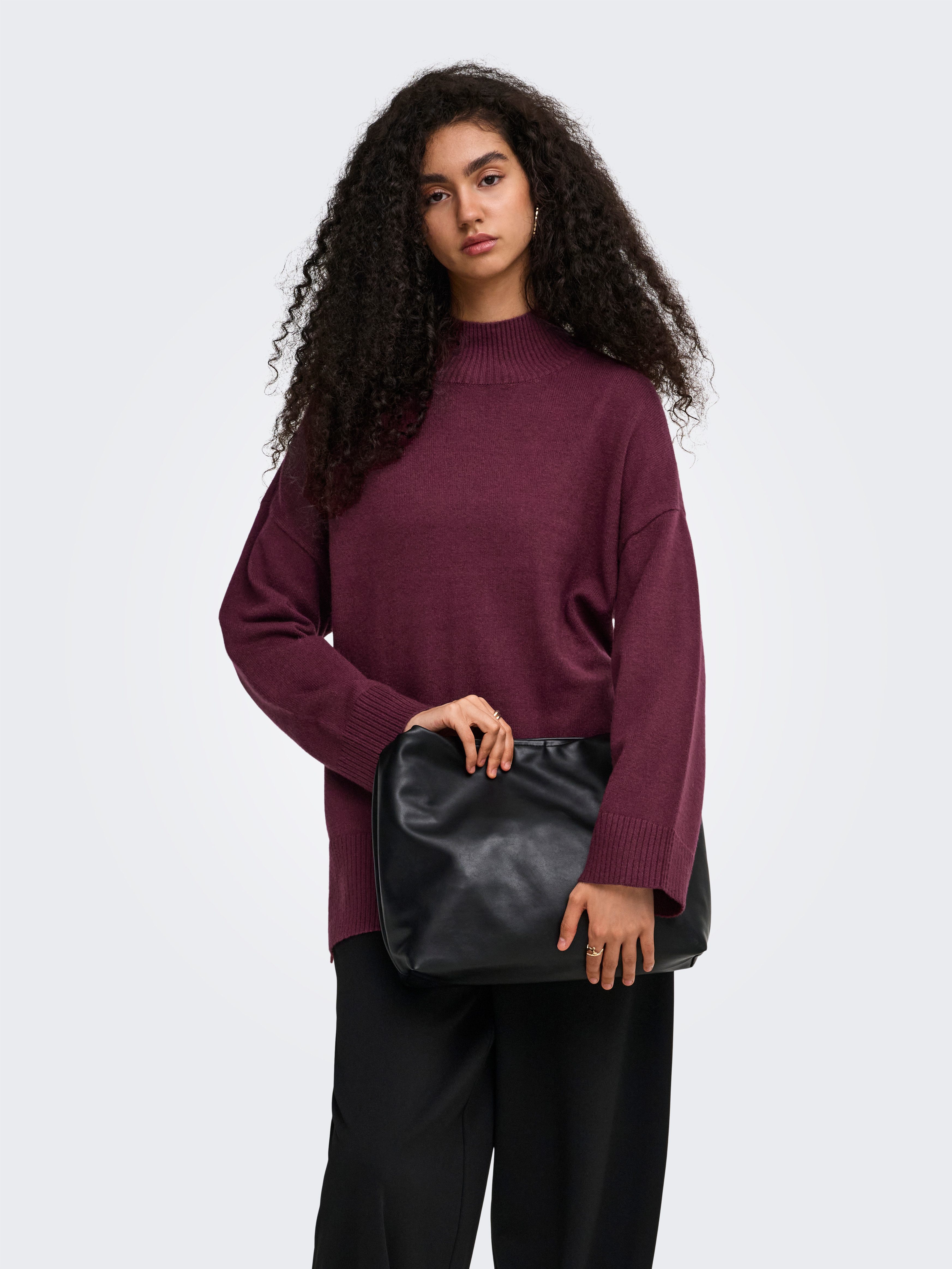 ONLY Strickpullover ONLMARY LS HIGH NECK SLIT KNT NOOS Viskosemischung, regular fit