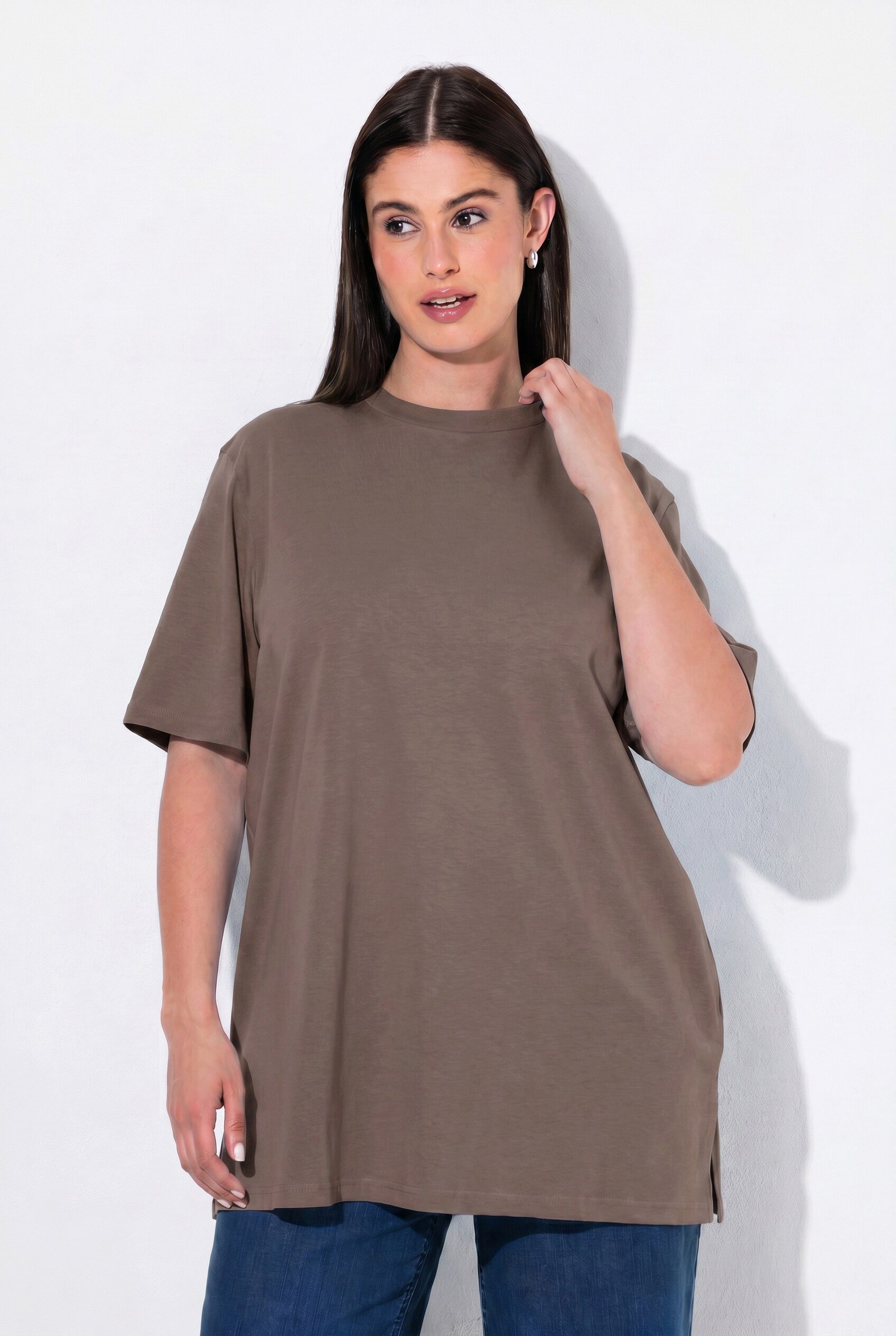Ulla Popken T-Shirt T-Shirt Stehkragen Halbarm