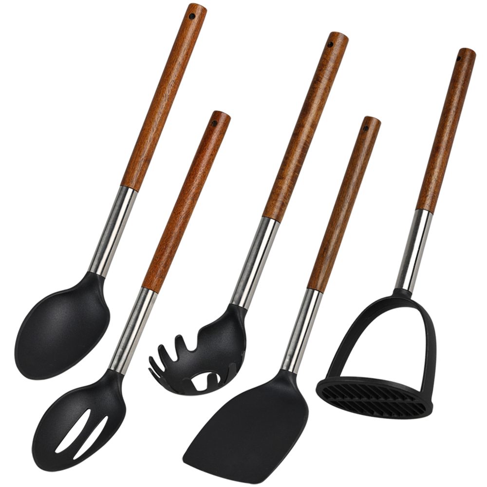 KESPER® Kochbesteck-Set 5-er SET Küchenhelfer (Set, 5-tlg), aus FSC®-zertifiziertem Akazienholz/Edelstahl/Kunststoff