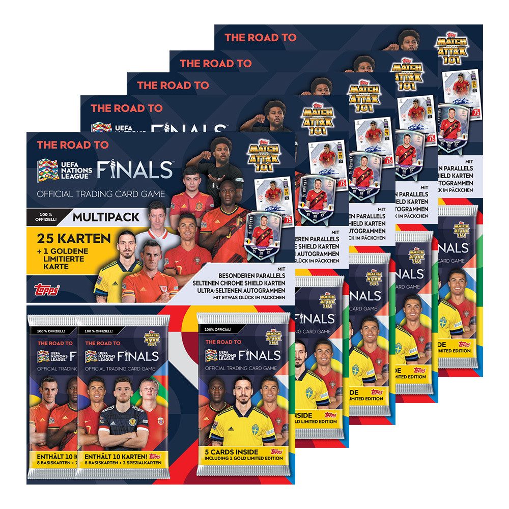 Topps Sammelkarte Road to 2022 UEFA Nations League Trading Cards - 5 Multipacks