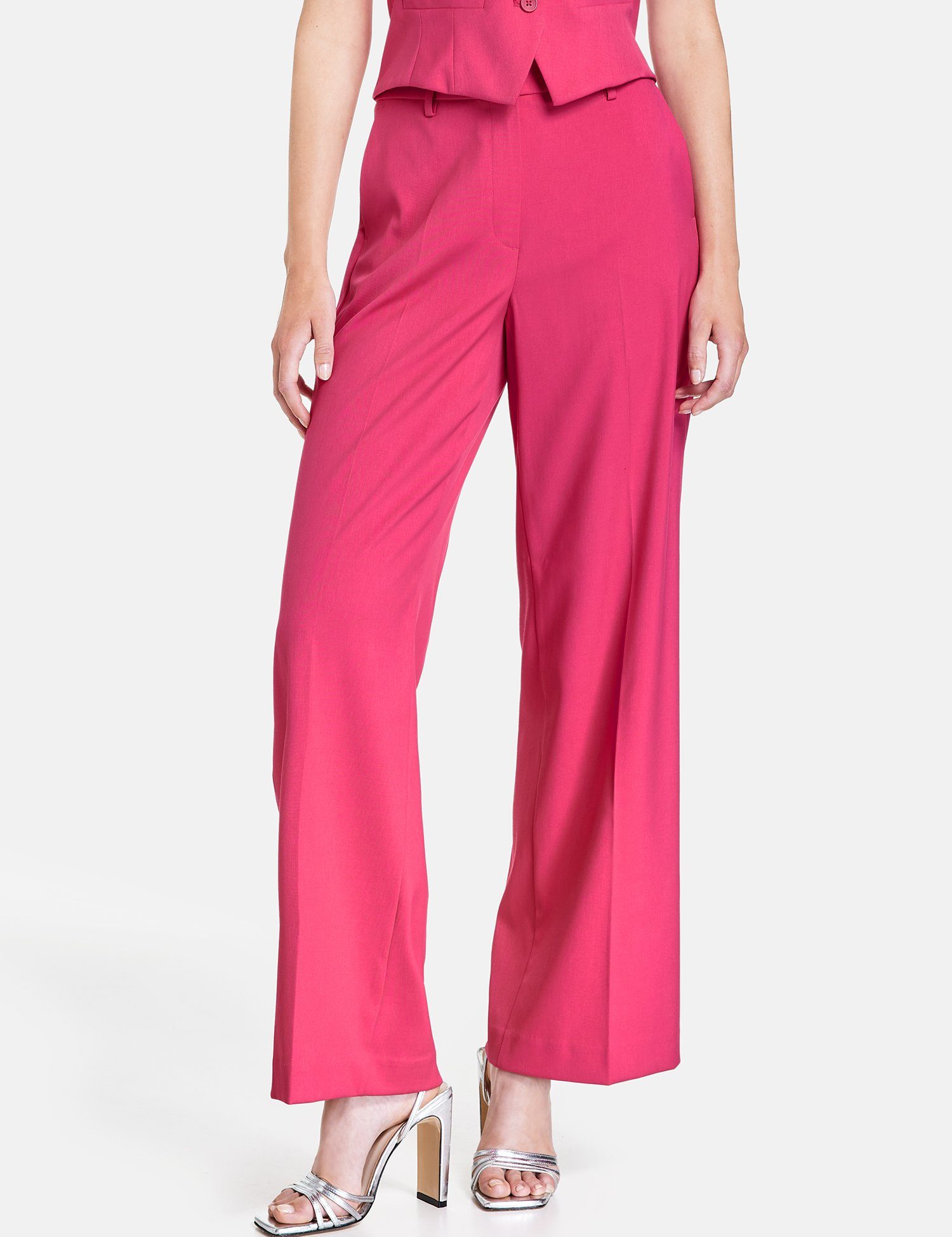 Taifun Stoffhose Weite Hose Wide Leg mit Bügelfalten