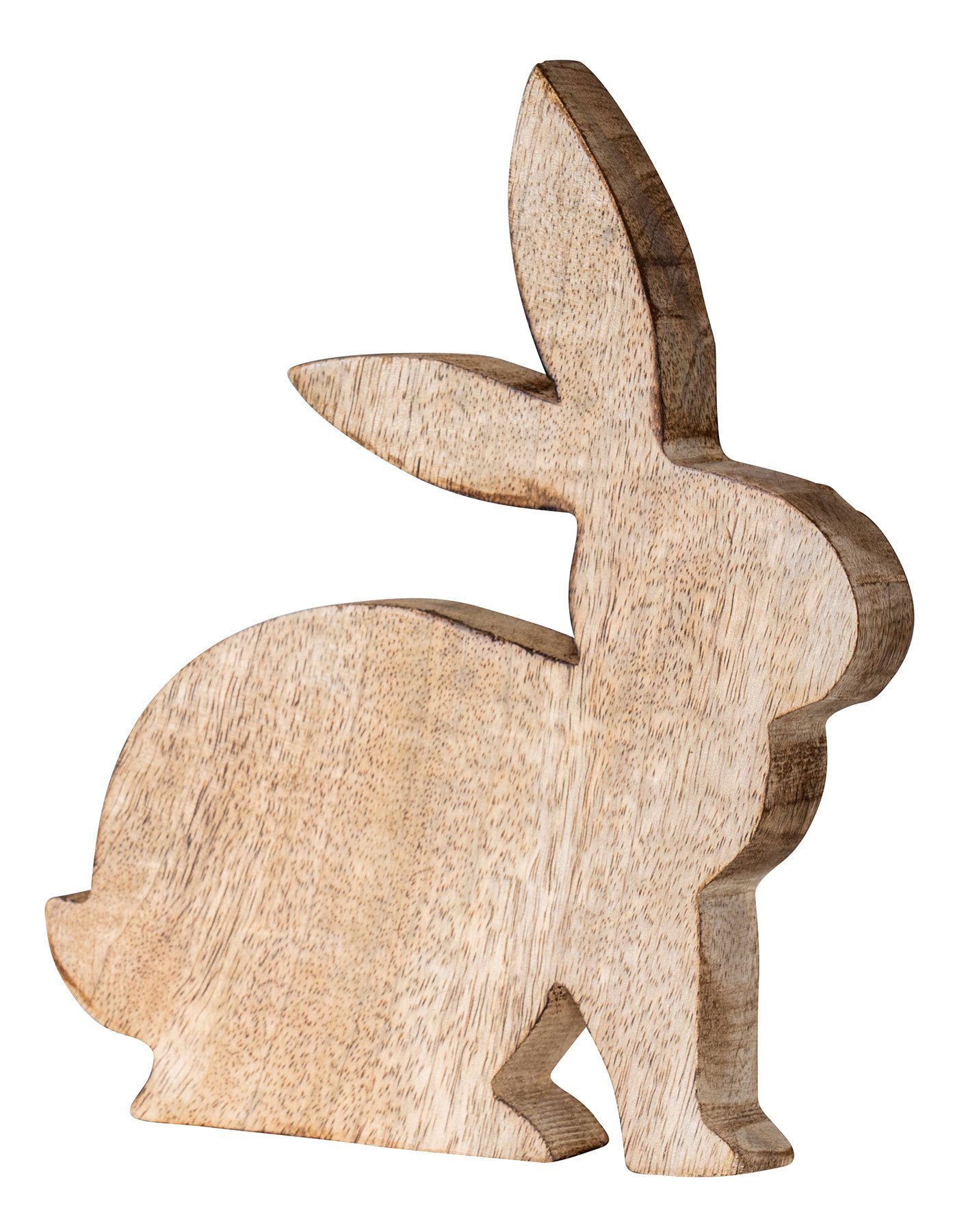 Levandeo® Osterhase, Osterhase H15cm Mangoholz Holz Hase Osterdeko Dekoaufsteller Deko
