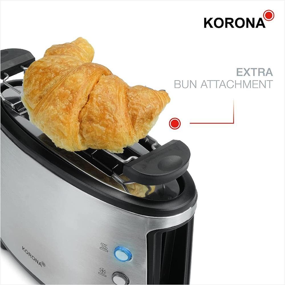 KORONA Toaster Single-Toaster, Edelstahl, kompakt, Ein-Scheiben-Toaster, platzsparend