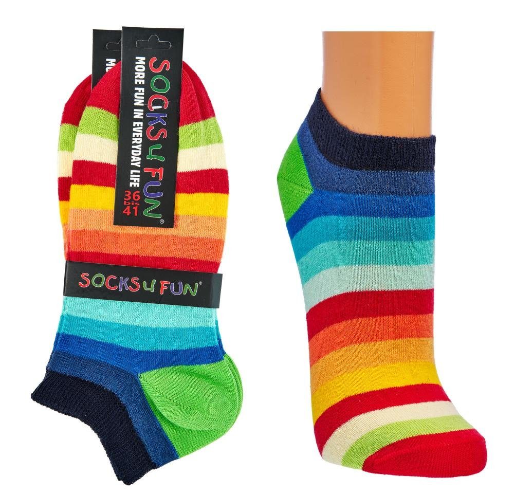 FussFreunde Sneakersocken 2 Paar witzige Fun Sneakersocken Spaß mit Socken lustige Geschenkidee (2 Paar) handgekettelte, softe Zehennaht