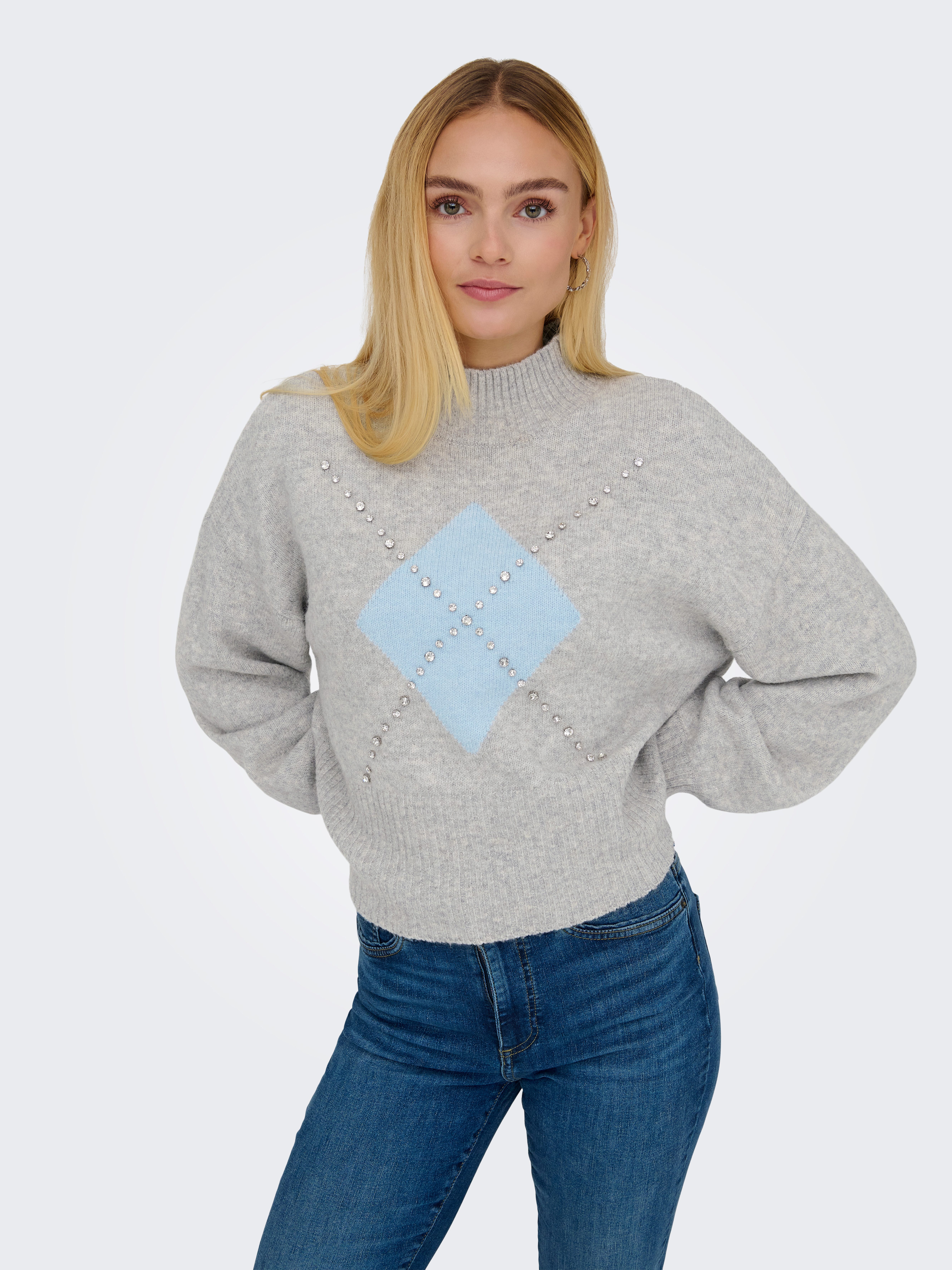 ONLY Strickpullover ONLWAKEFIELD LIFE LS BLING HIGHNECK KNT