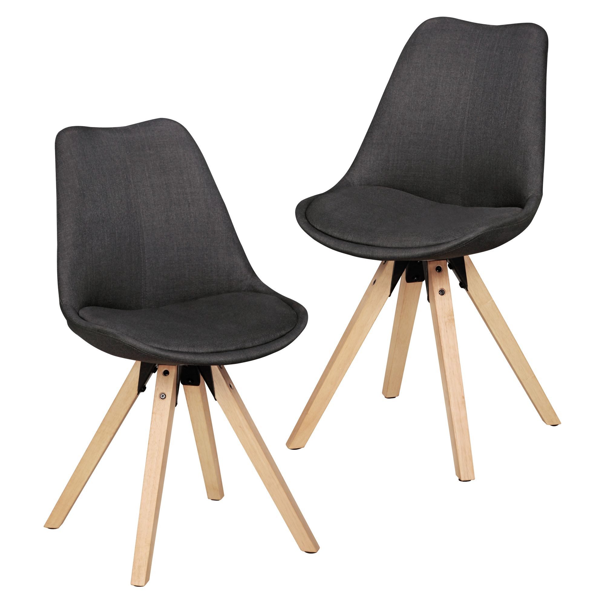 Wohnling 4-Fußstuhl 2er Set Esszimmerstühle LIMA Retro Küchenstühle Stoff A günstig online kaufen