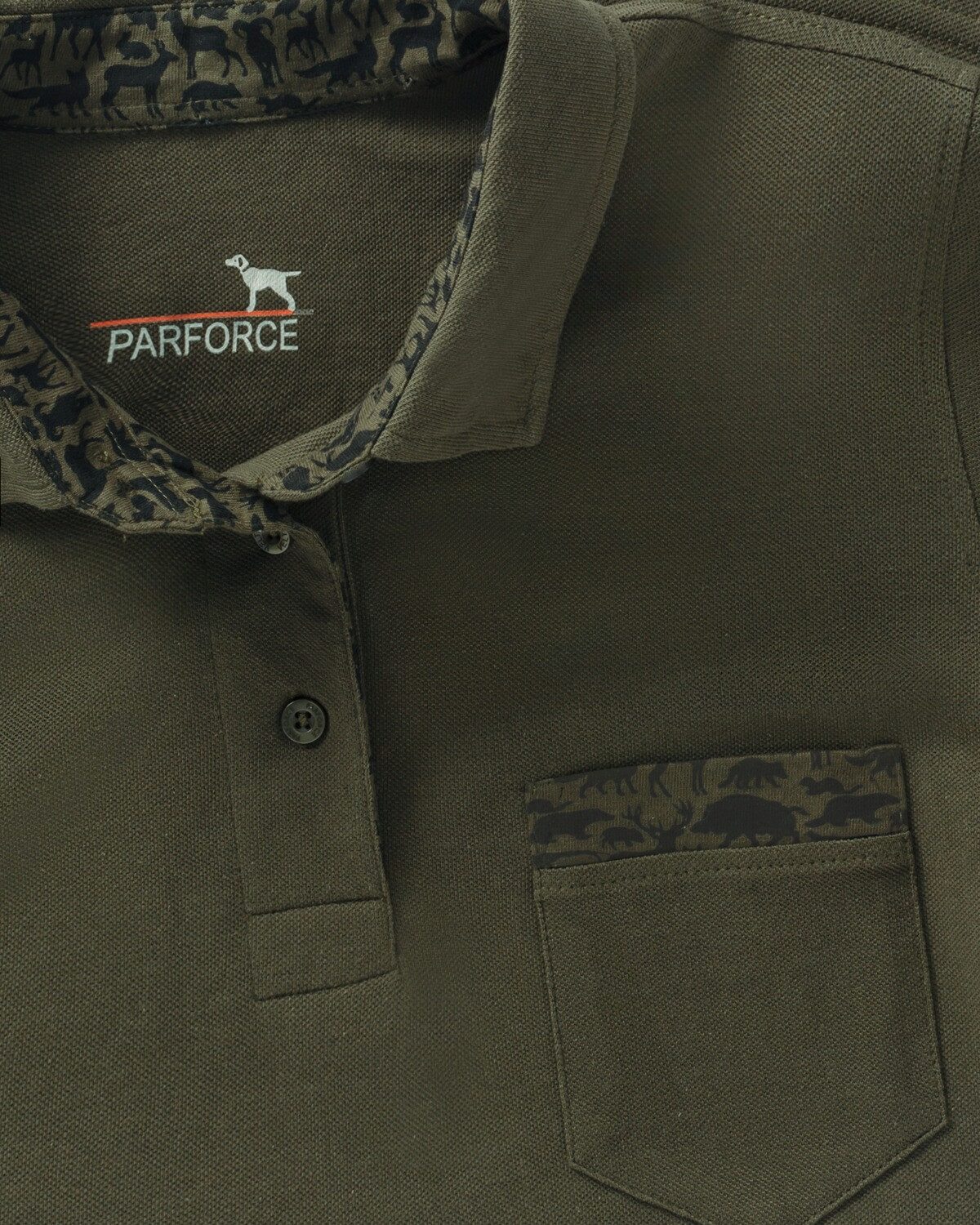 Parforce Essential Poloshirt Damen Poloshirt Waldtier-Detail