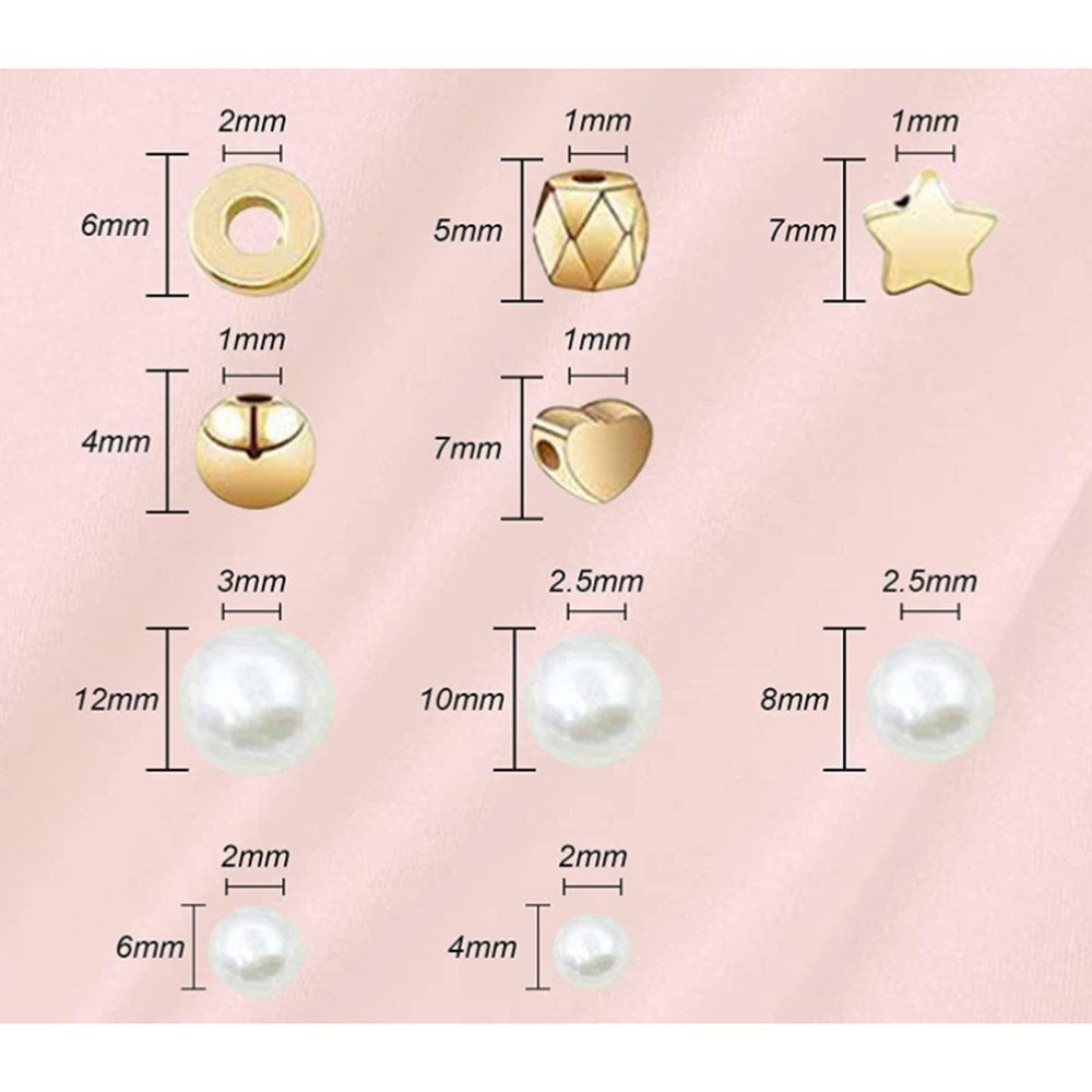 Zaewry Ketten und Armband Set Perlen zum Auffädeln Kit Perlen Set für DIY Armband Charm Kit (720-tlg), Geschenke für Mädchen Schmuckherstellung Muttertagsgesche – Bild 2 von 5