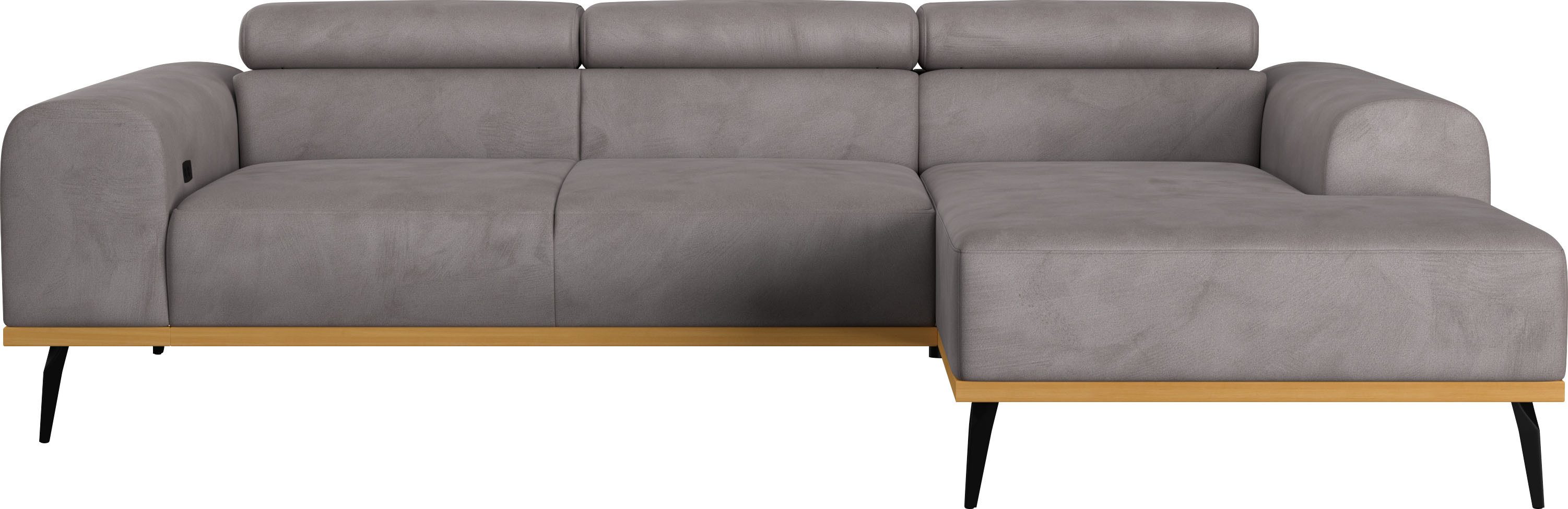 Places of Style Ecksofa "Carlo L-Form", mit Kopfteilverstellung & Holz-Rahm günstig online kaufen
