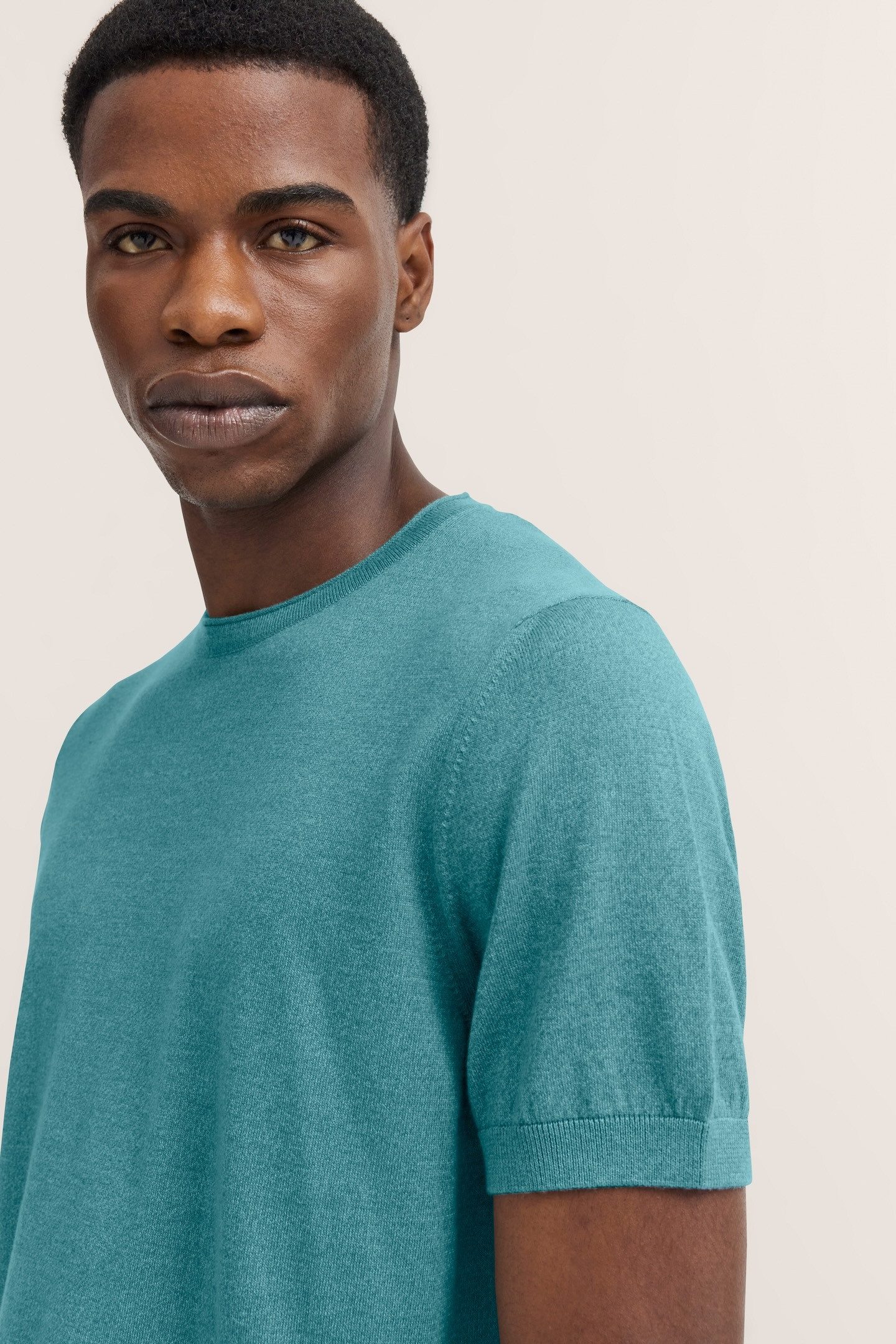 bugatti T-Shirt mit Rippenbündchen