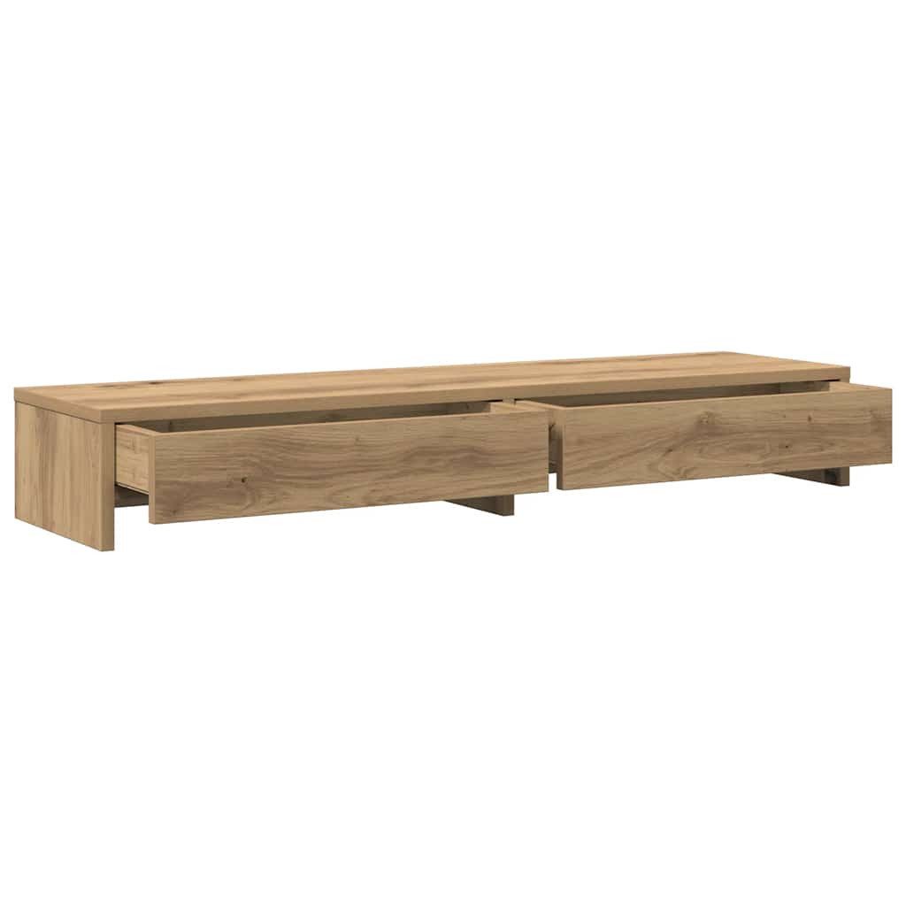 vidaXL Monitorständer Monitorständer mit Schubladen Artisan-Eiche 100x27x15 cm – Bild 5 von 5