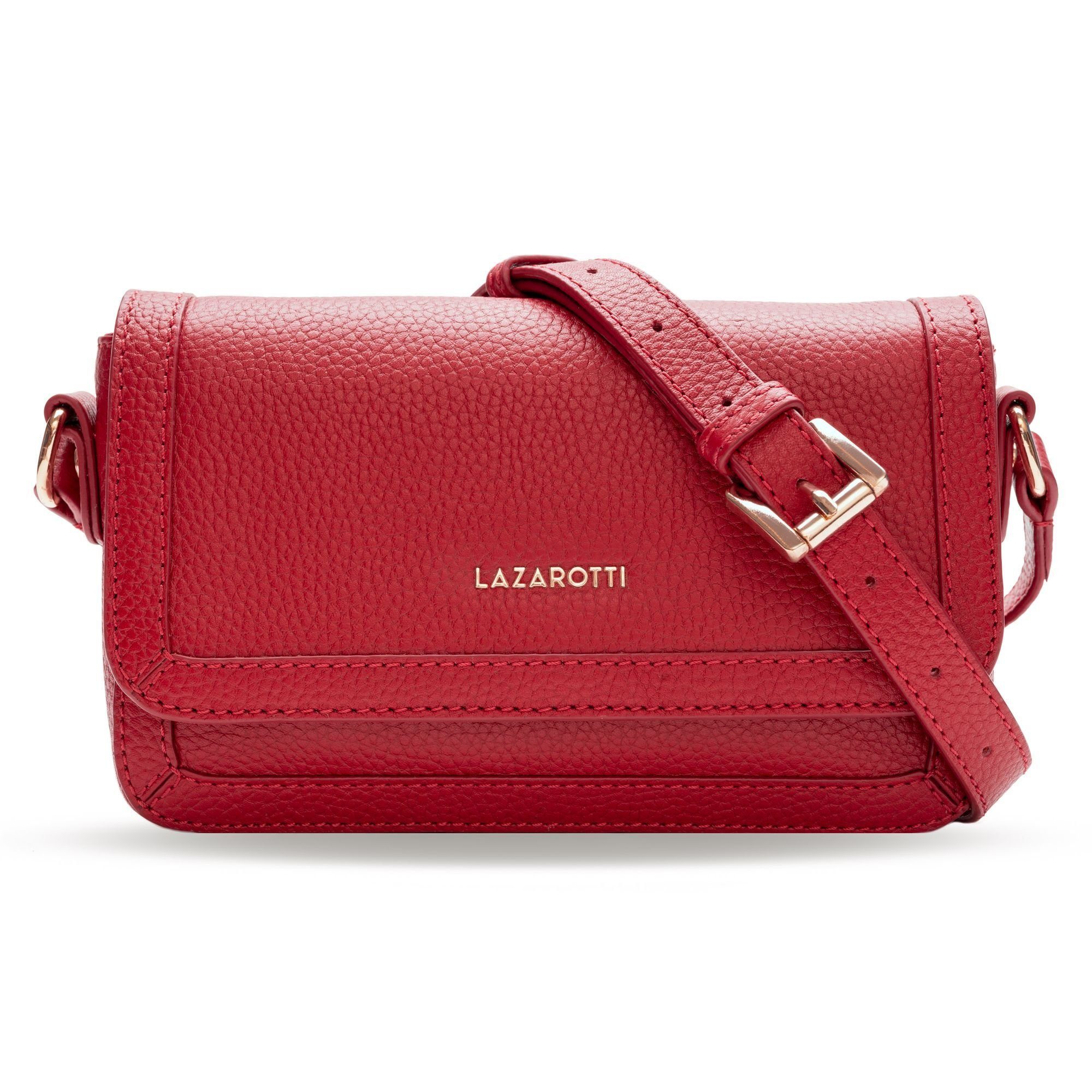 Lazarotti Umhängetasche Bologna Leather, Leder red