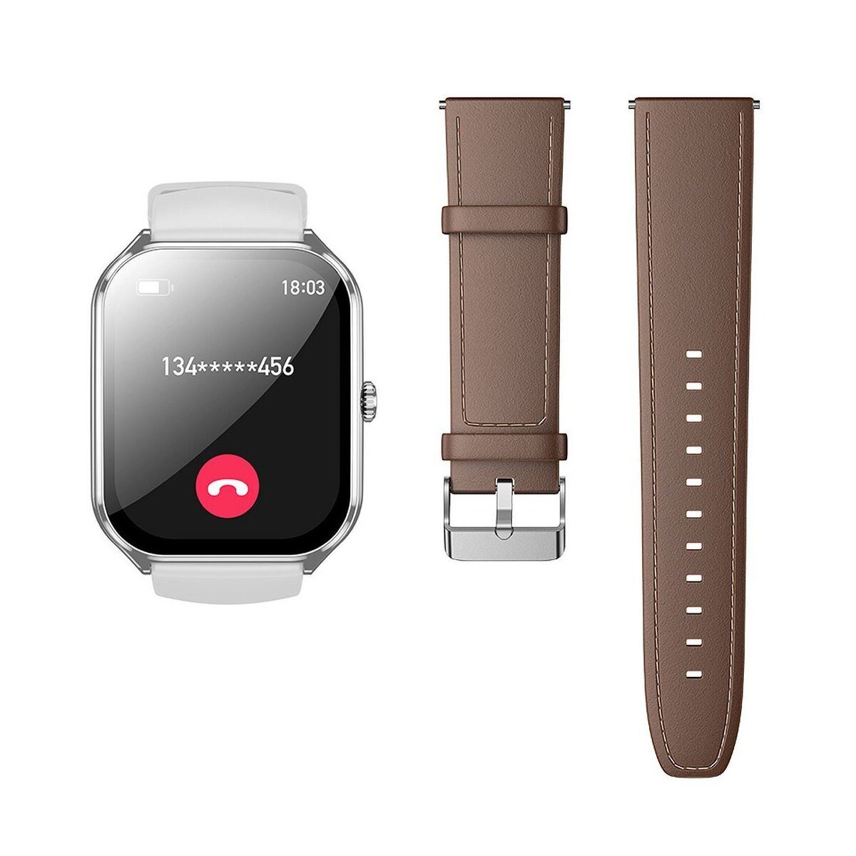 hoco. HOCO Smartwatch Y28 AMOLED Bluetooth Anrufuhr Silber Smartwatch, 1-tlg.