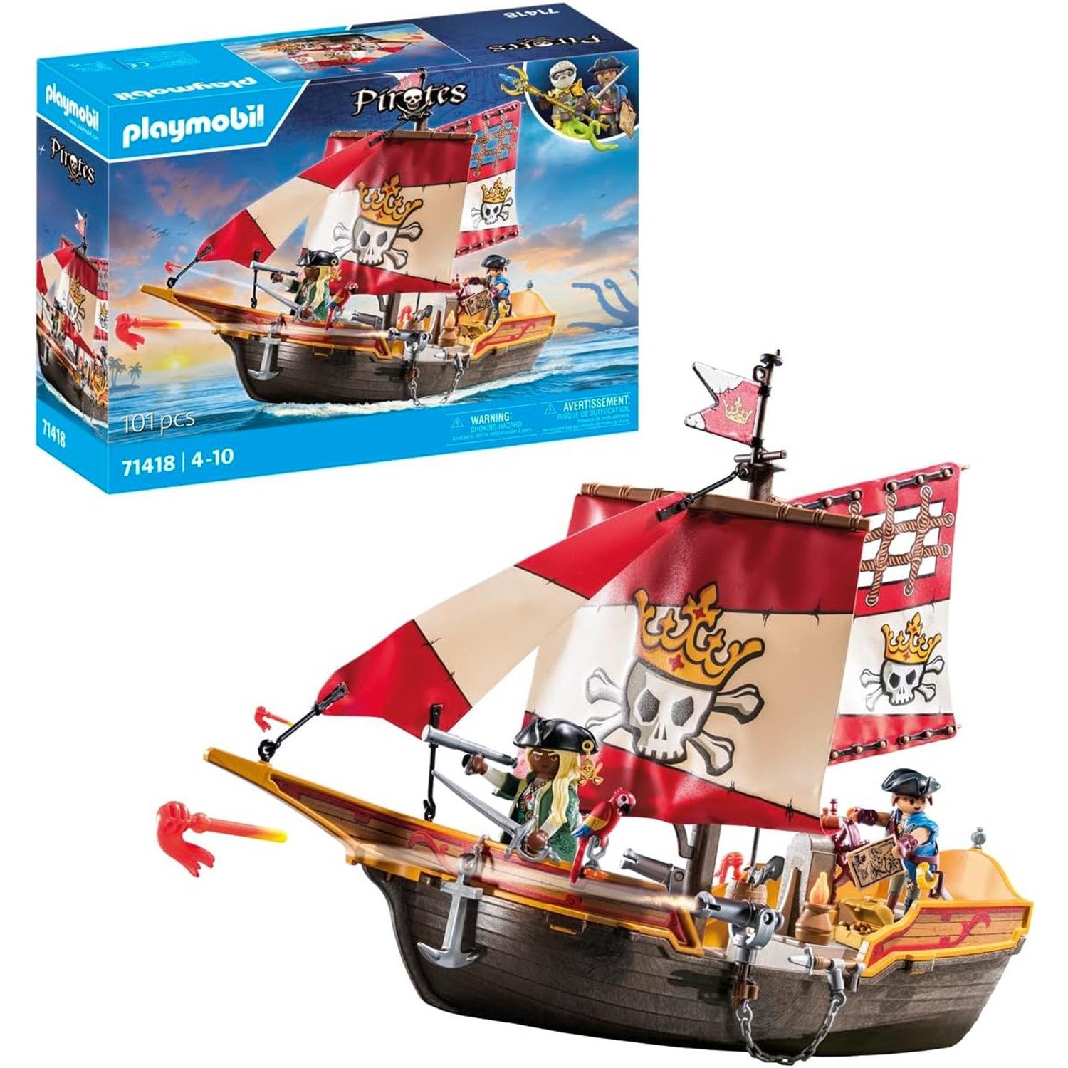 Playmobil® 71418 Pirates Kleines Piratenschiff Konstruktions-Spielset günstig online kaufen