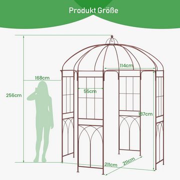 KOMFOTTEU Rosenbogen Gartenbogen, aus Metall, für Kletterpflanzen & Hochzeit, 211x211x256cm
