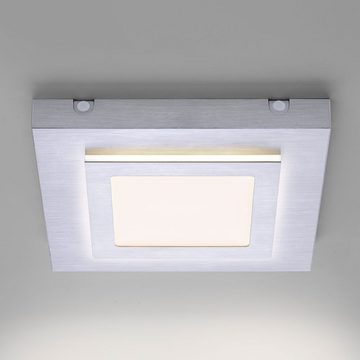 Paul Neuhaus LED Deckenleuchte, LED-Leuchtmittel fest verbaut, Warmweiß, LED Deckenleuchte Schlafzimmerlampe Aluminium silber warmweiß L 30 cm