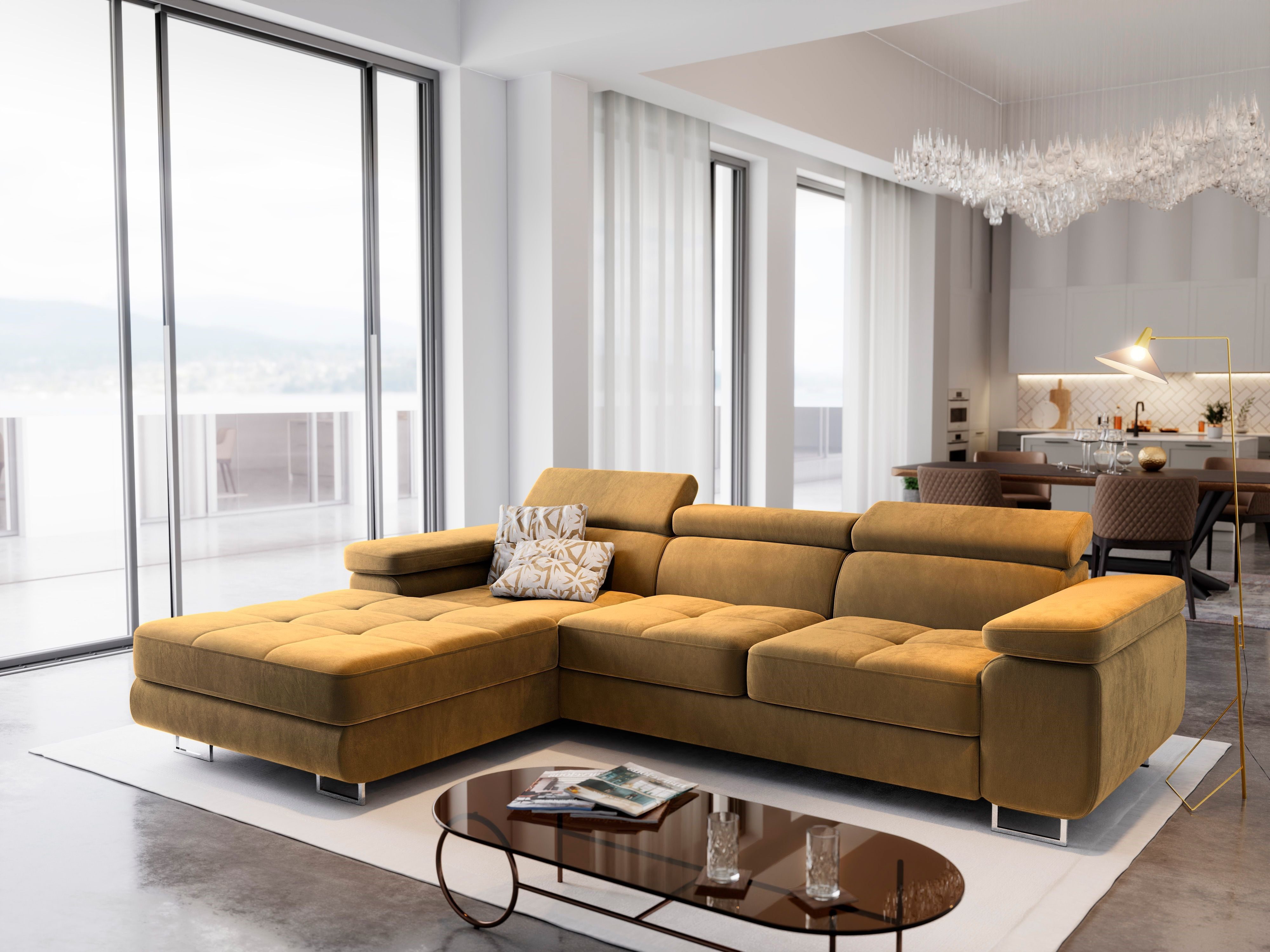 Masseno Ecksofa ELMA mit Schlaffunktion L-Form, günstig online kaufen
